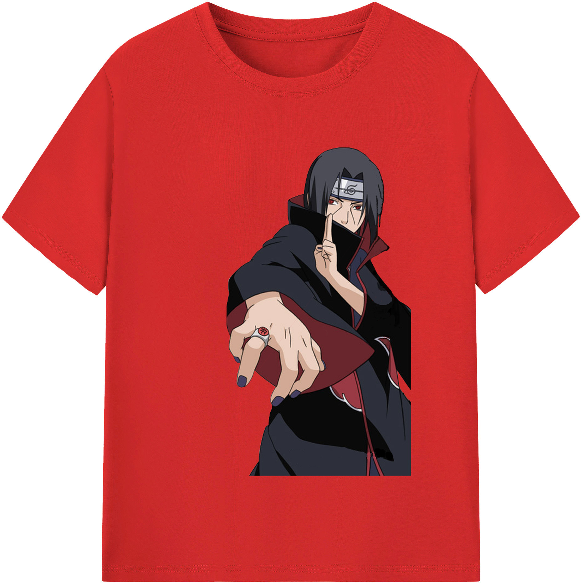 （画像用） NARUTO -ナルト- うちは イタチ Uchiha Itachi 綿100％半袖Tシャツ（フロントプリント）