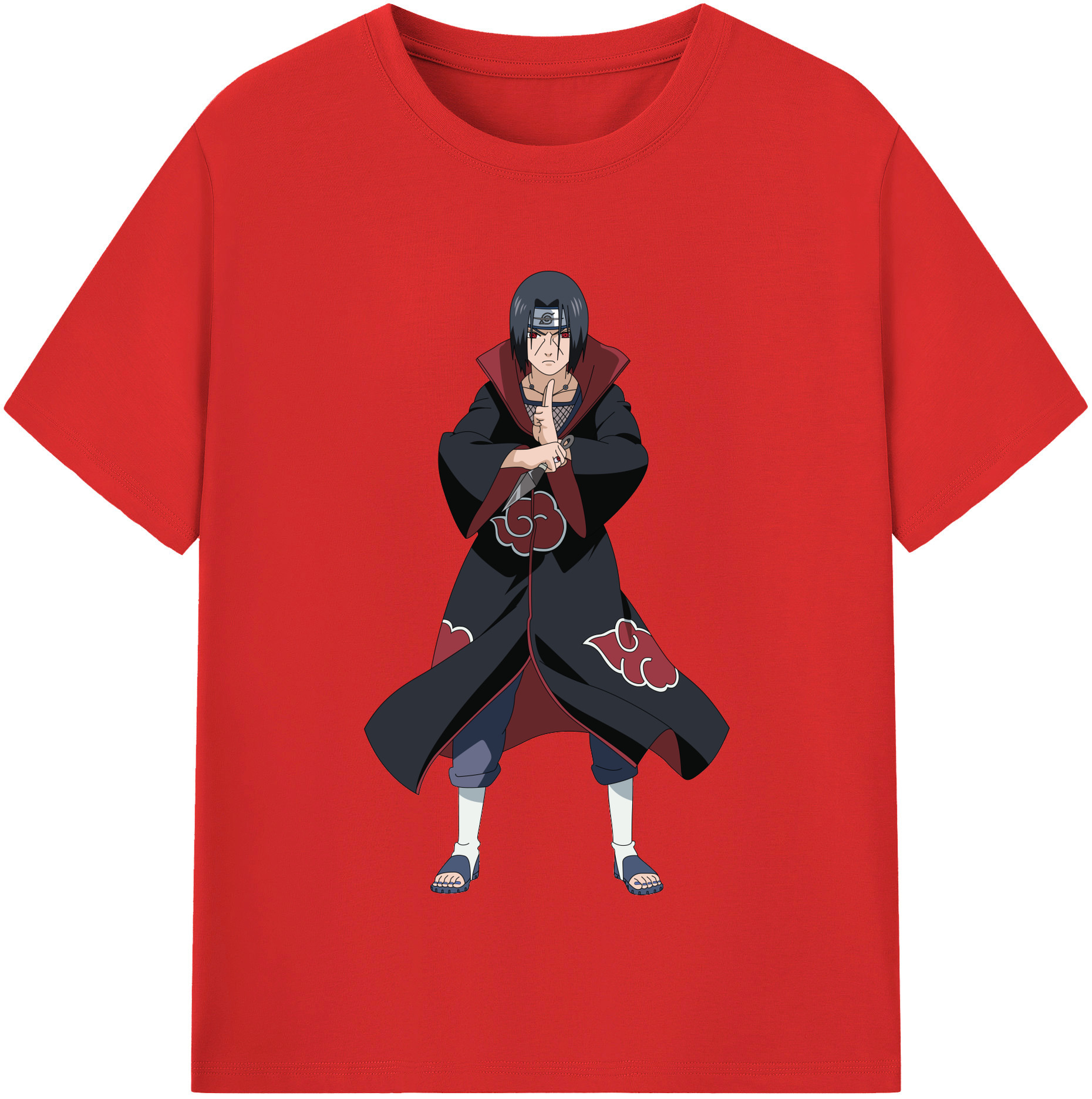 （画像用） NARUTO -ナルト- うちは イタチ Uchiha Itachi 綿100％半袖Tシャツ（フロントプリント）
