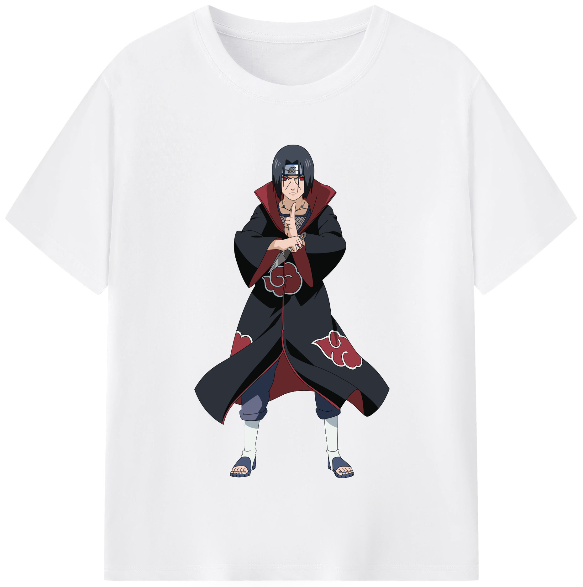 （画像用） NARUTO -ナルト- うちは イタチ Uchiha Itachi 綿100％半袖Tシャツ（フロントプリント）
