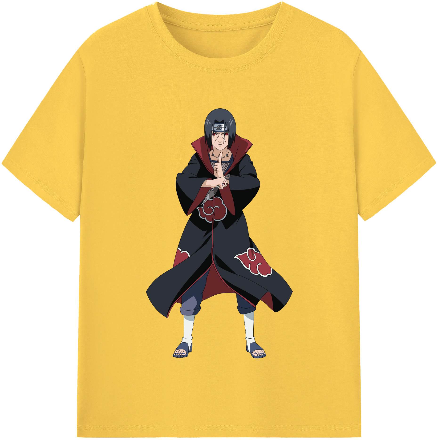 （画像用） NARUTO -ナルト- うちは イタチ Uchiha Itachi 綿100％半袖Tシャツ（フロントプリント）