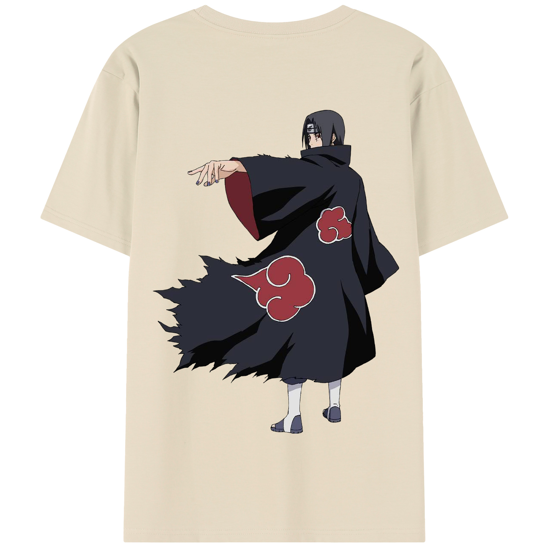 （画像用） NARUTO -ナルト- うちは イタチ Uchiha Itachi 綿100％半袖Tシャツ（背面プリント）