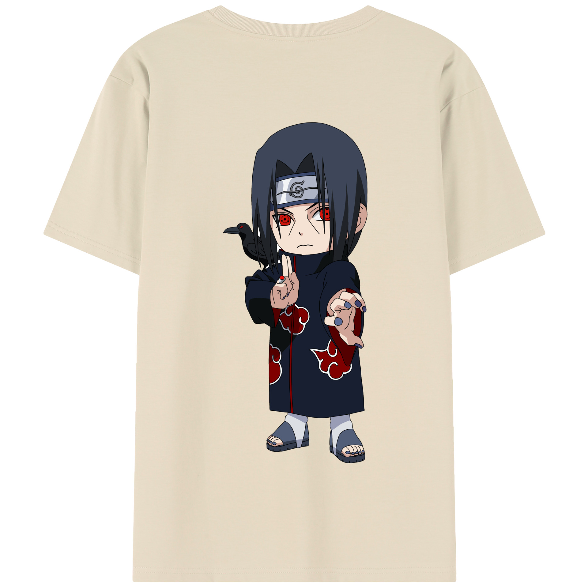 （画像用） NARUTO -ナルト- うちは イタチ Uchiha Itachi 綿100％半袖Tシャツ（背面プリント）