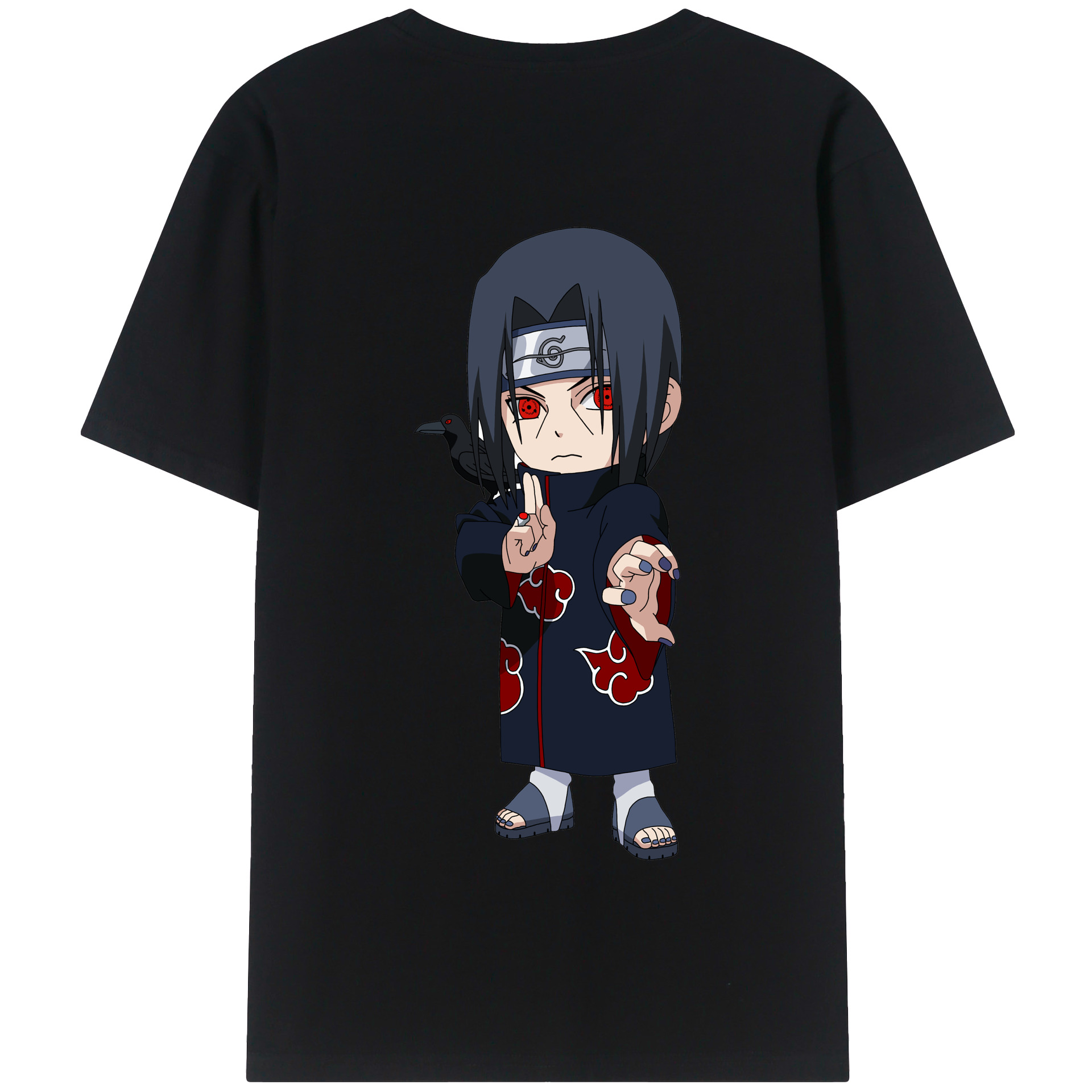 （画像用） NARUTO -ナルト- うちは イタチ Uchiha Itachi 綿100％半袖Tシャツ（背面プリント）