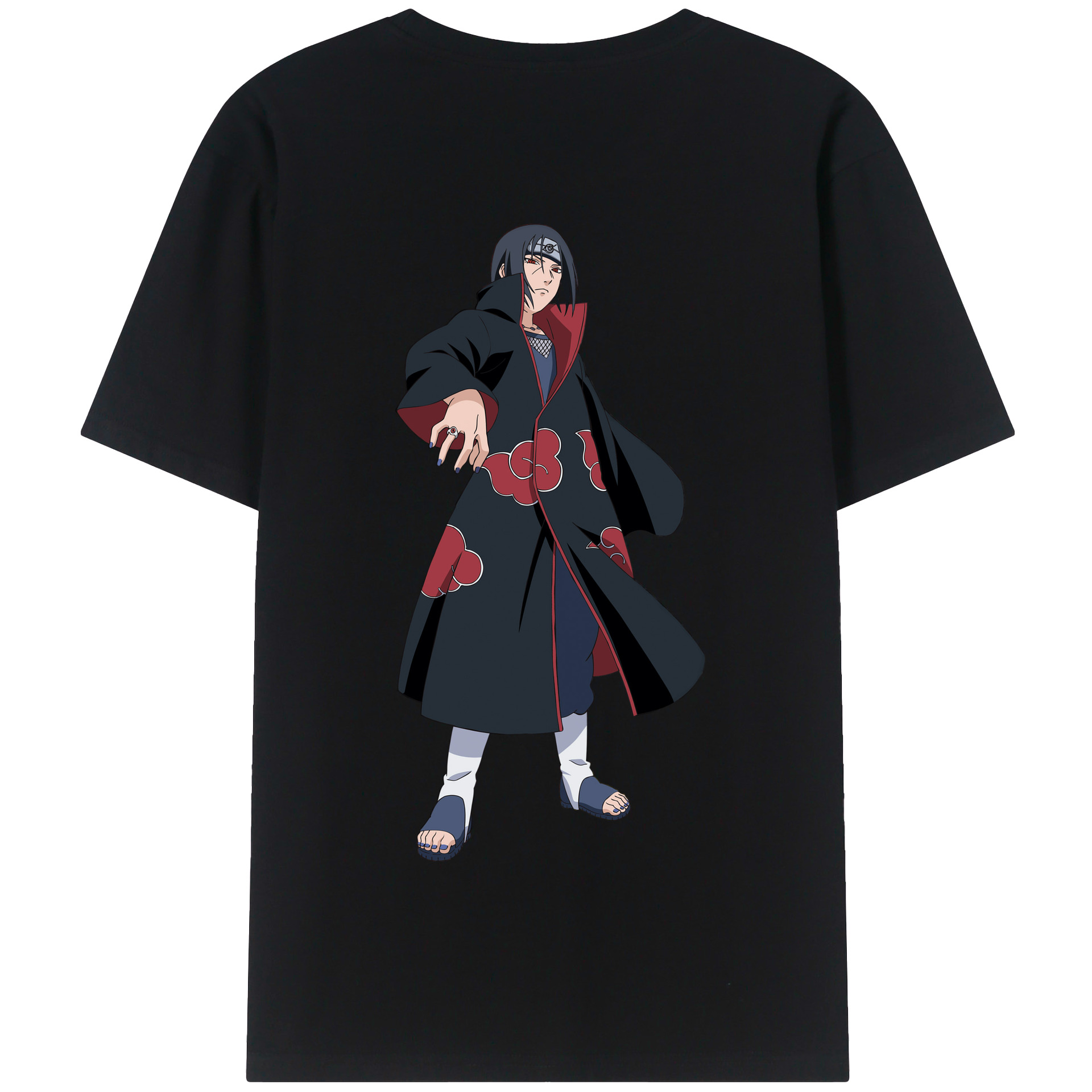 （画像用） NARUTO -ナルト- うちは イタチ Uchiha Itachi 綿100％半袖Tシャツ（背面プリント）