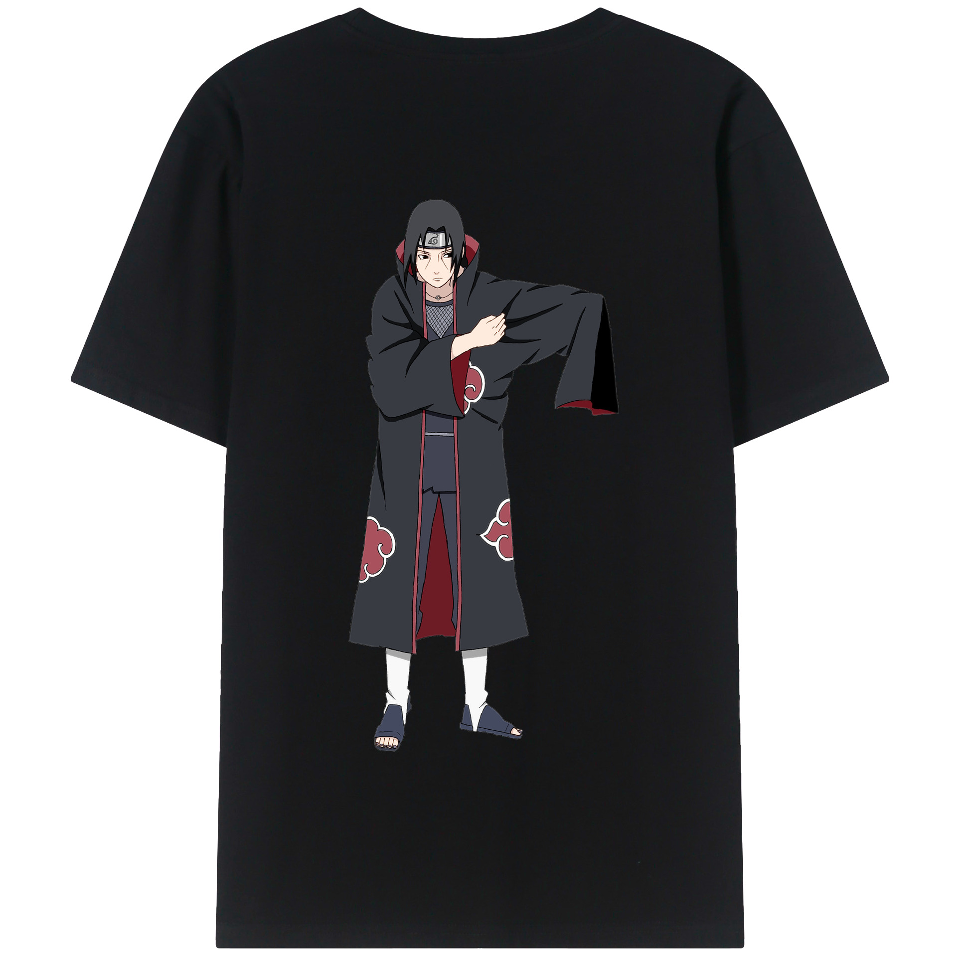 （画像用） NARUTO -ナルト- うちは イタチ Uchiha Itachi 綿100％半袖Tシャツ（背面プリント）