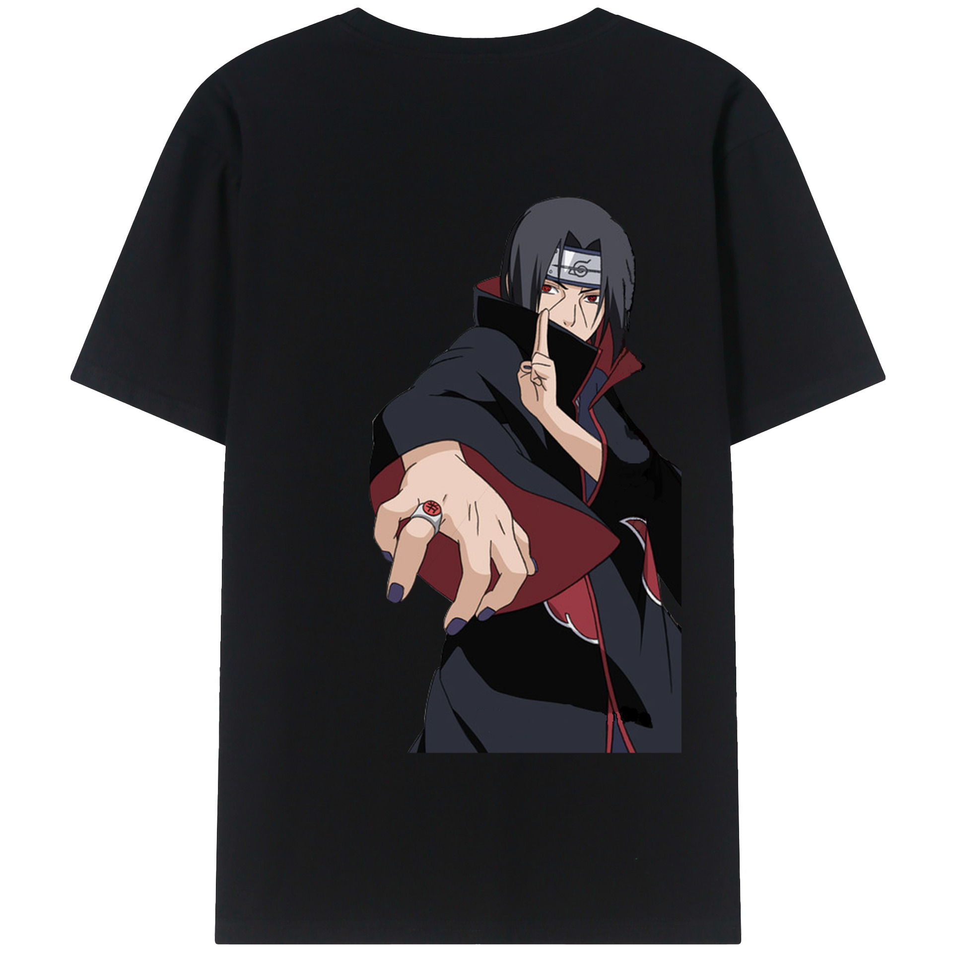 （画像用） NARUTO -ナルト- うちは イタチ Uchiha Itachi 綿100％半袖Tシャツ（背面プリント）