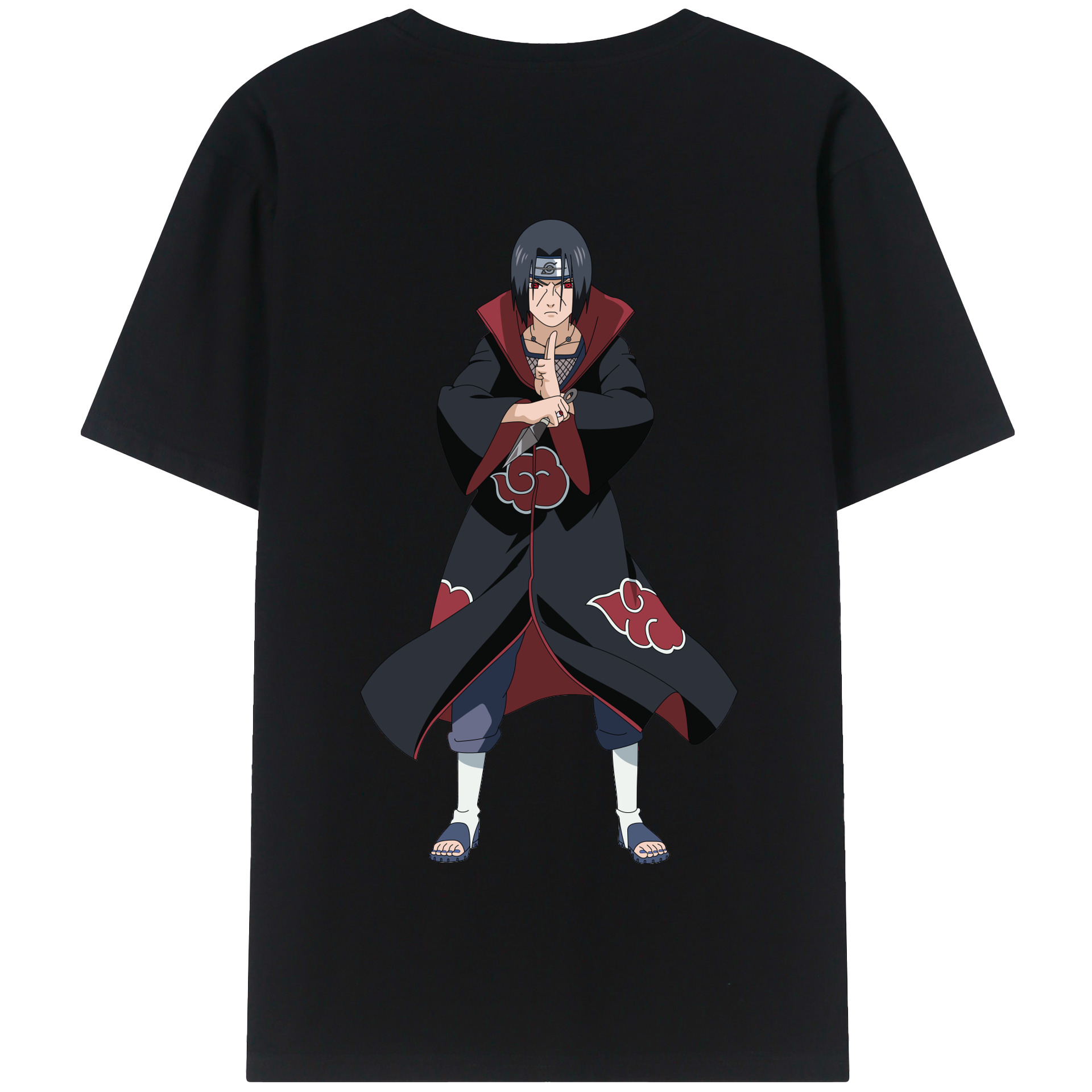 （画像用） NARUTO -ナルト- うちは イタチ Uchiha Itachi 綿100％半袖Tシャツ（背面プリント）