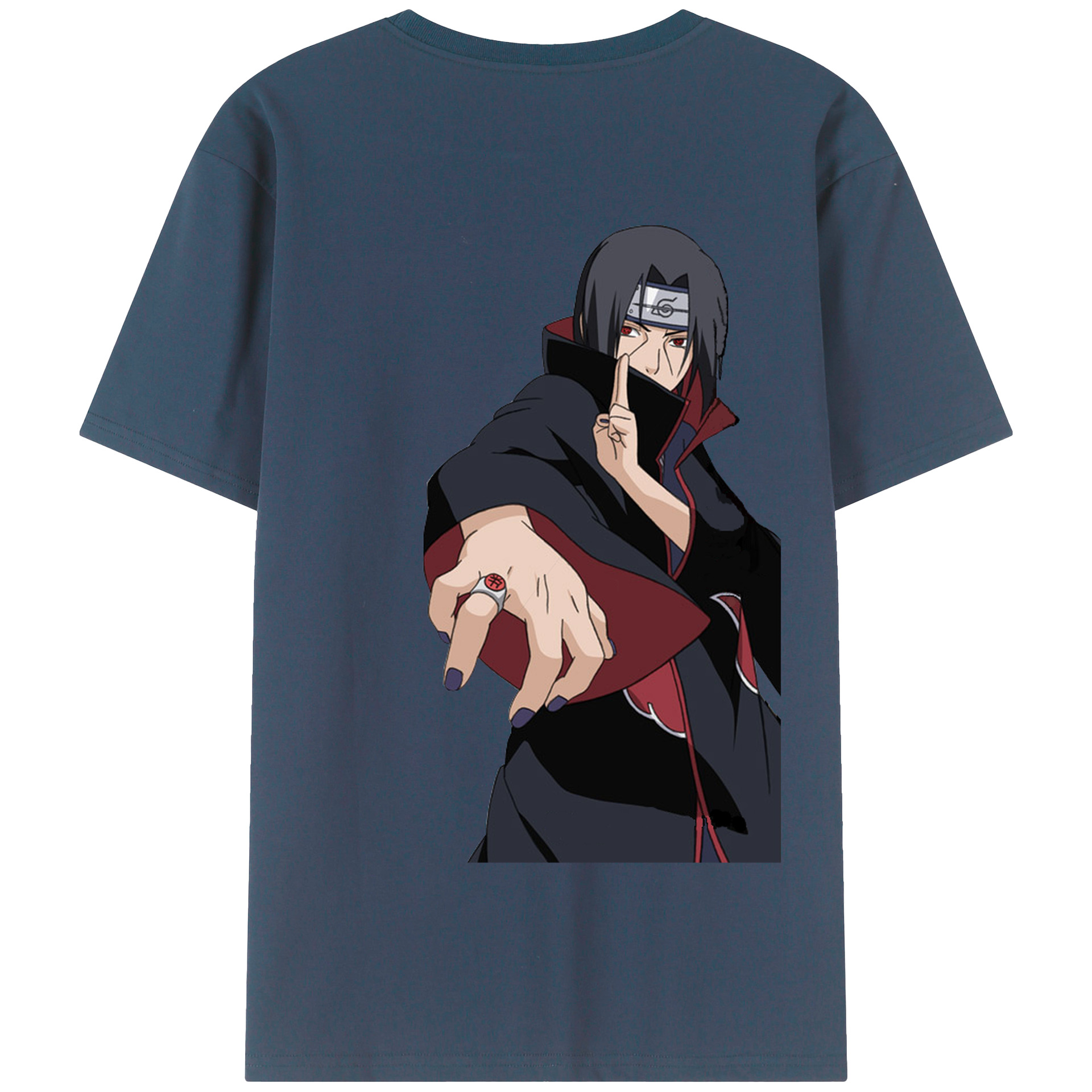 （画像用） NARUTO -ナルト- うちは イタチ Uchiha Itachi 綿100％半袖Tシャツ（背面プリント）