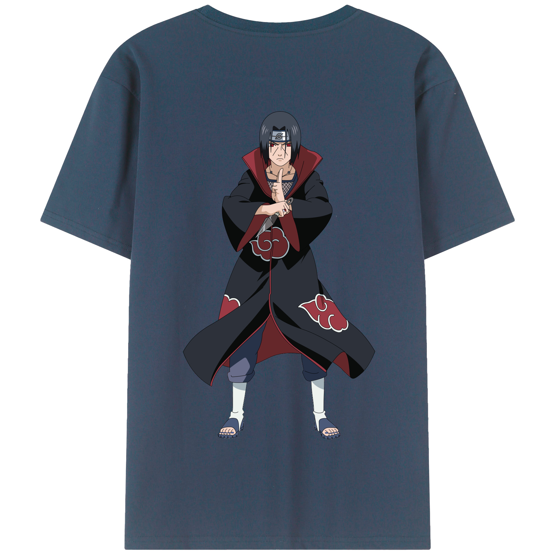 （画像用） NARUTO -ナルト- うちは イタチ Uchiha Itachi 綿100％半袖Tシャツ（背面プリント）