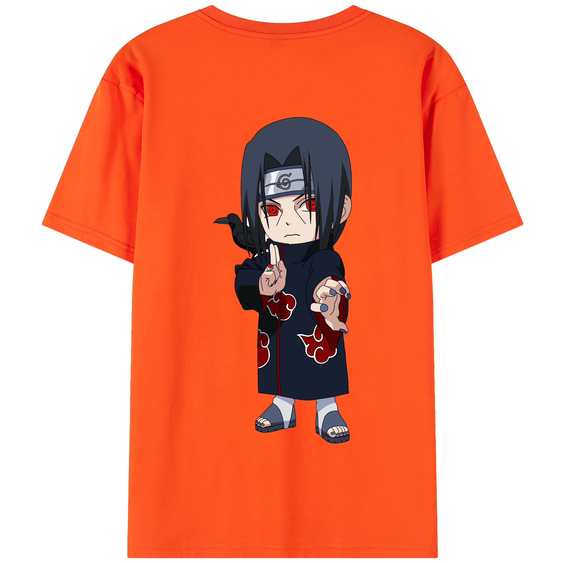 （画像用） NARUTO -ナルト- うちは イタチ Uchiha Itachi 綿100％半袖Tシャツ（背面プリント）