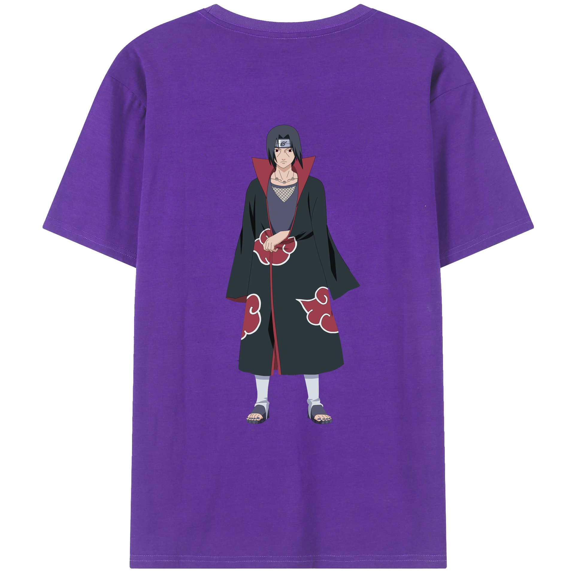 （画像用） NARUTO -ナルト- うちは イタチ Uchiha Itachi 綿100％半袖Tシャツ（背面プリント）