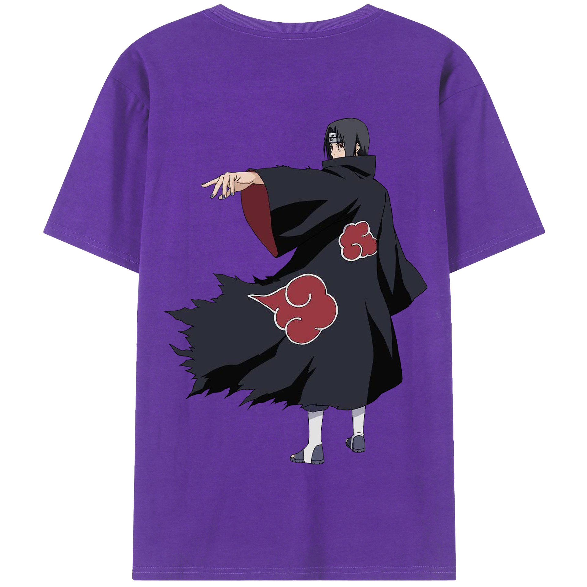 （画像用） NARUTO -ナルト- うちは イタチ Uchiha Itachi 綿100％半袖Tシャツ（背面プリント）