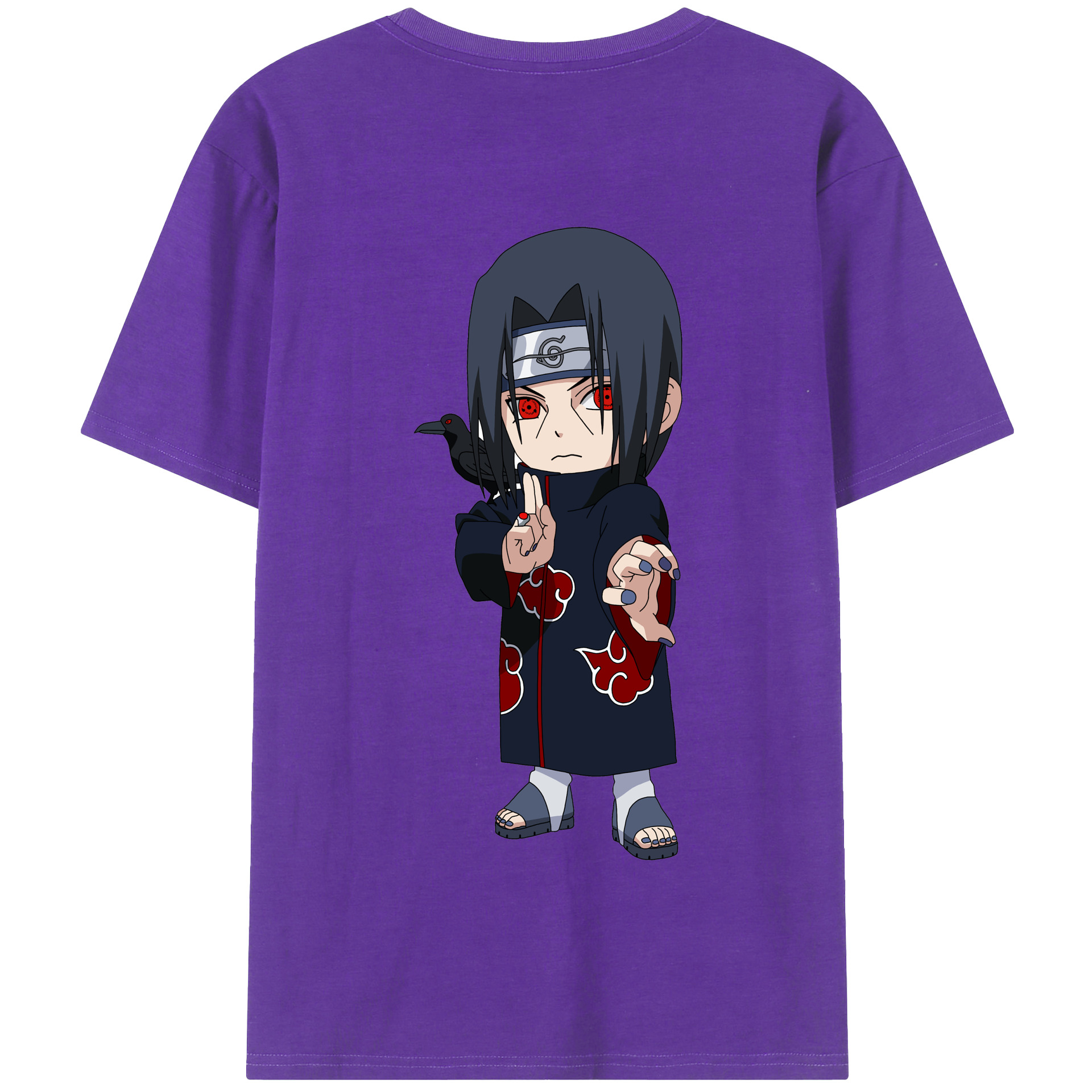 （画像用） NARUTO -ナルト- うちは イタチ Uchiha Itachi 綿100％半袖Tシャツ（背面プリント）