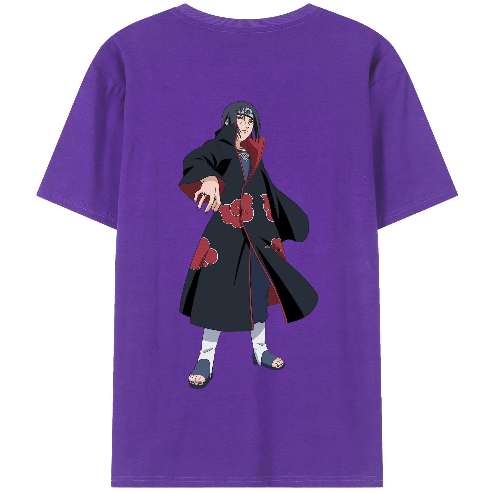 （画像用） NARUTO -ナルト- うちは イタチ Uchiha Itachi 綿100％半袖Tシャツ（背面プリント）