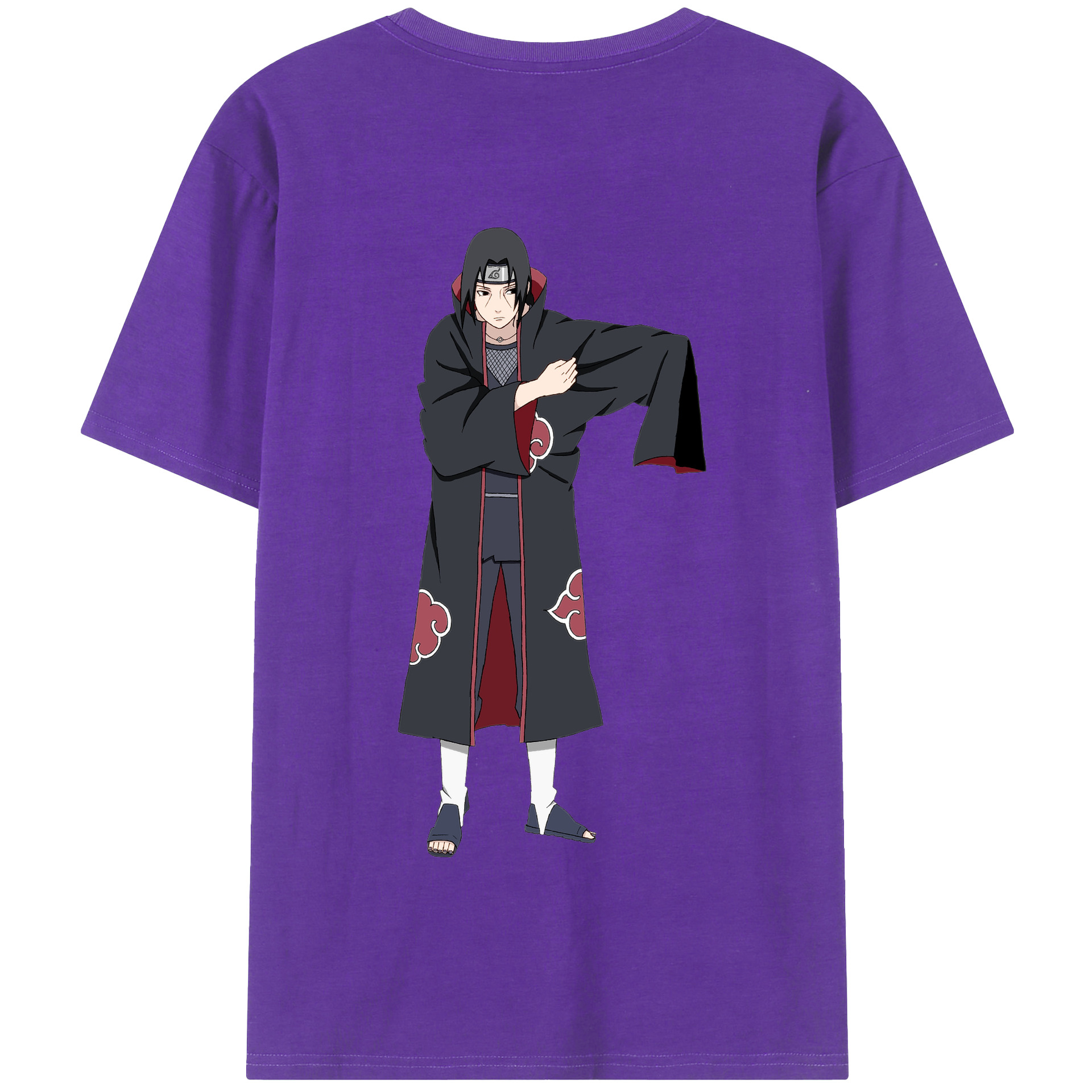 （画像用） NARUTO -ナルト- うちは イタチ Uchiha Itachi 綿100％半袖Tシャツ（背面プリント）