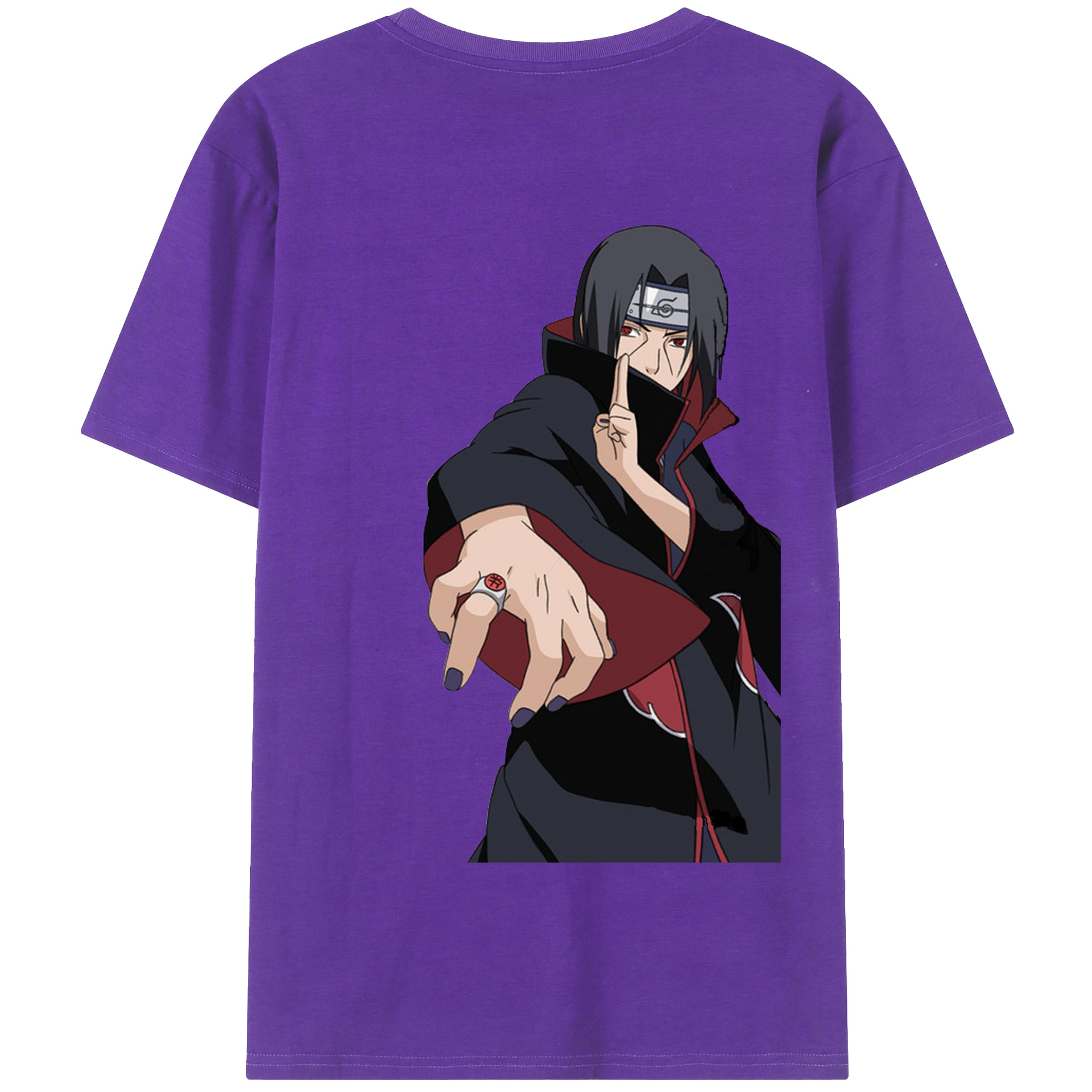 （画像用） NARUTO -ナルト- うちは イタチ Uchiha Itachi 綿100％半袖Tシャツ（背面プリント）