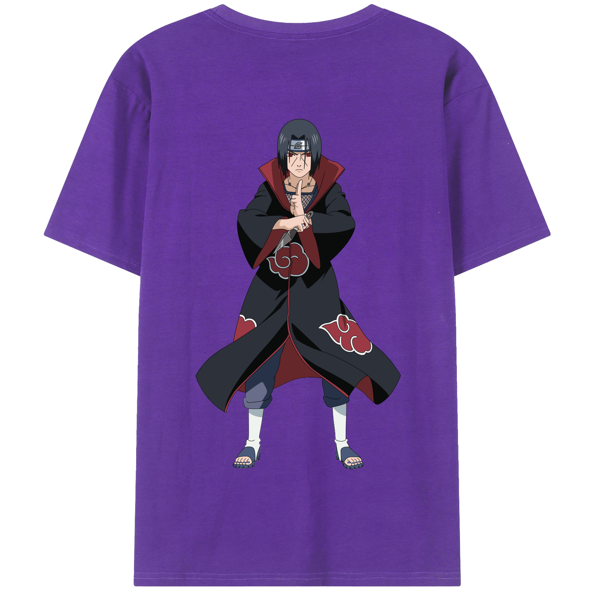 （画像用） NARUTO -ナルト- うちは イタチ Uchiha Itachi 綿100％半袖Tシャツ（背面プリント）