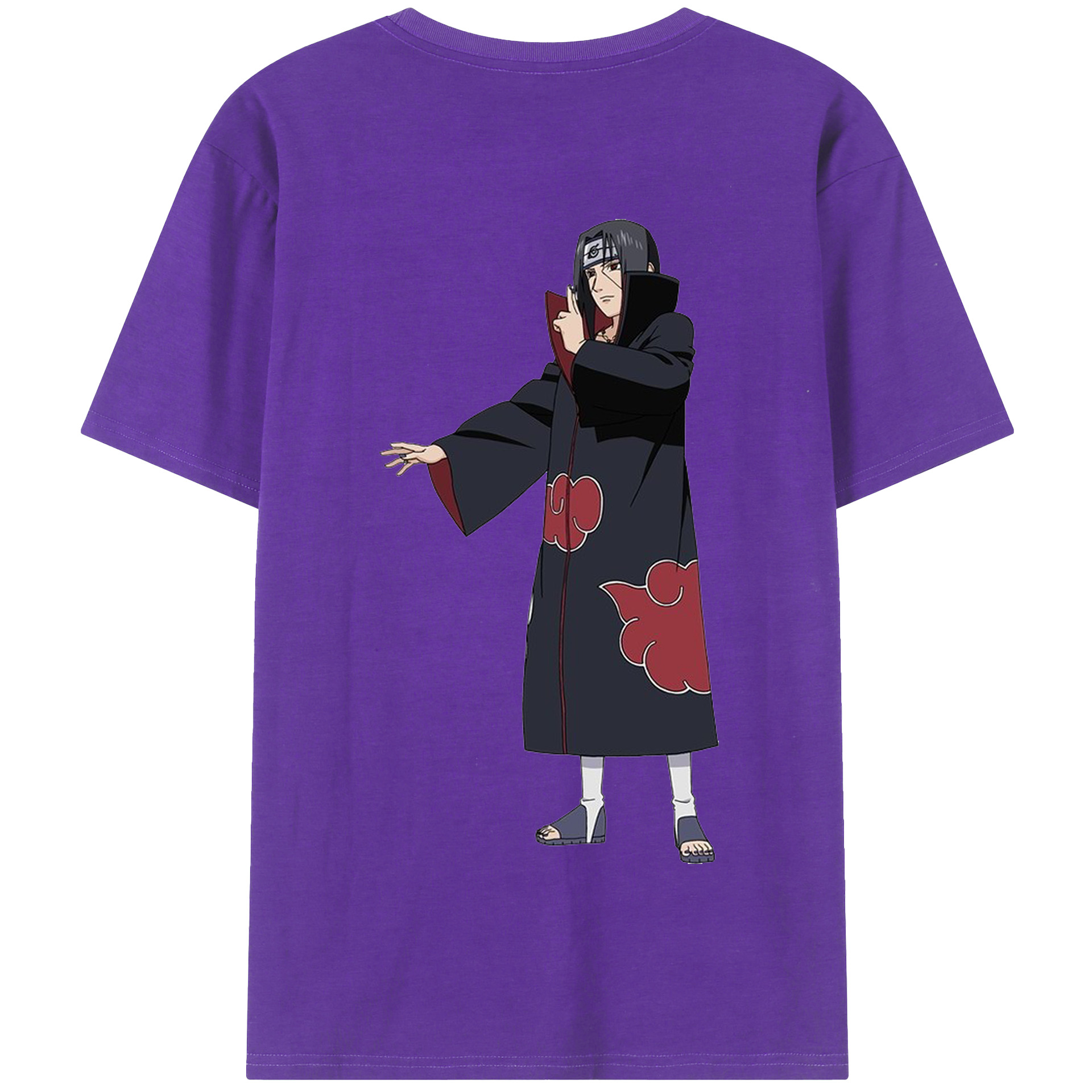 （画像用） NARUTO -ナルト- うちは イタチ Uchiha Itachi 綿100％半袖Tシャツ（背面プリント）
