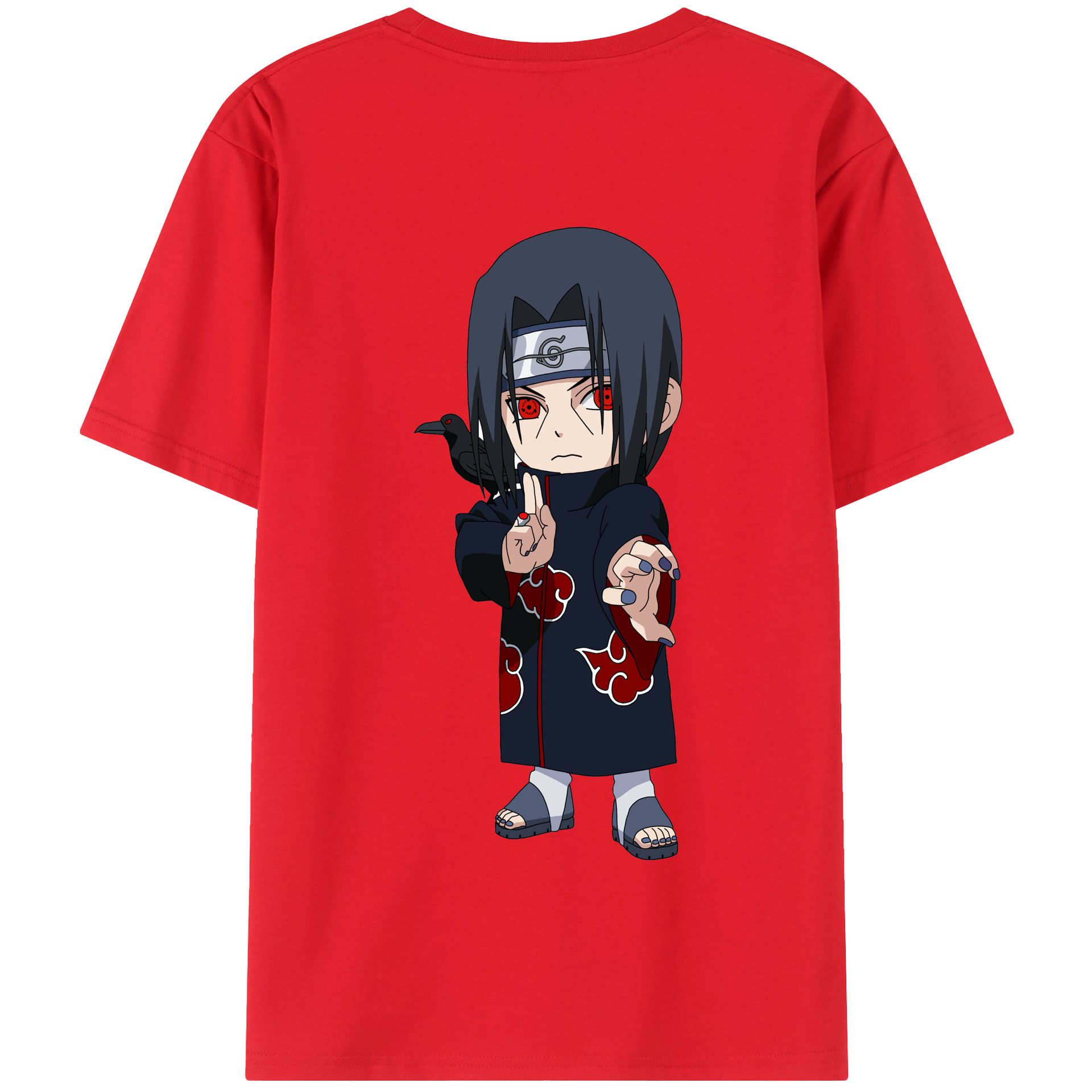 （画像用） NARUTO -ナルト- うちは イタチ Uchiha Itachi 綿100％半袖Tシャツ（背面プリント）