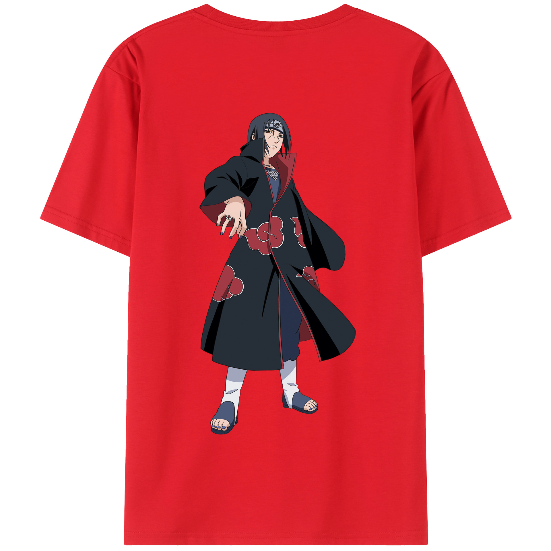 （画像用） NARUTO -ナルト- うちは イタチ Uchiha Itachi 綿100％半袖Tシャツ（背面プリント）
