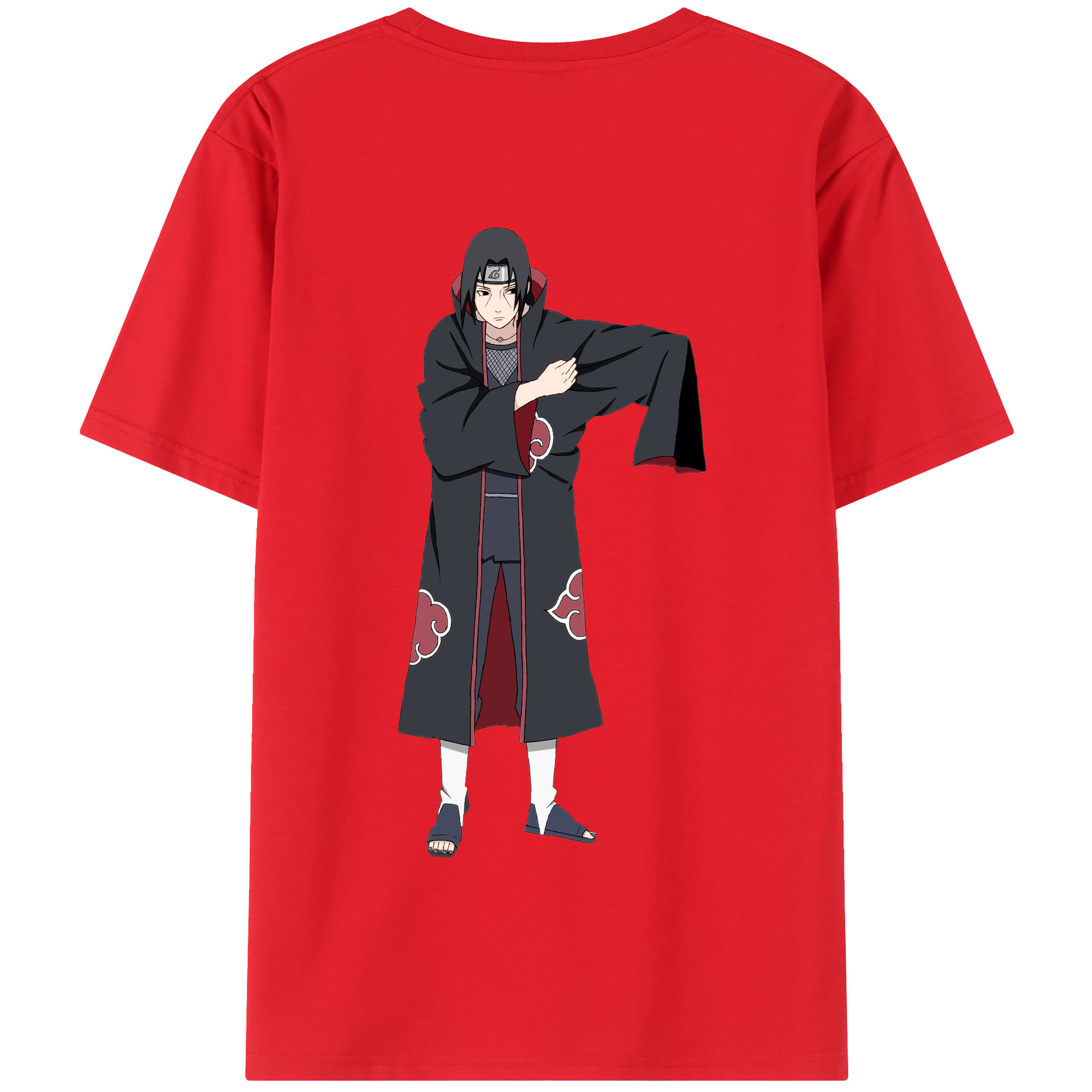 （画像用） NARUTO -ナルト- うちは イタチ Uchiha Itachi 綿100％半袖Tシャツ（背面プリント）