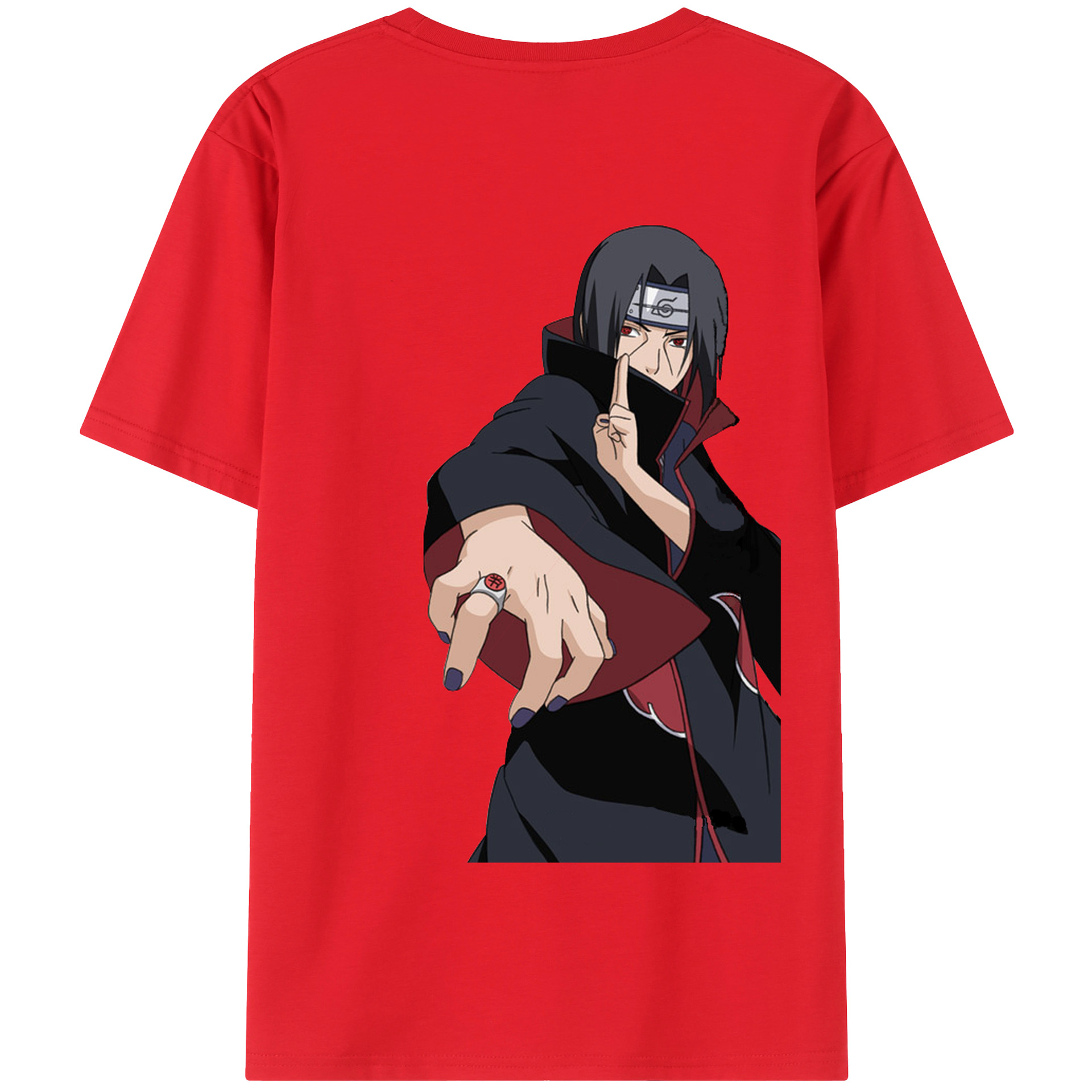 （画像用） NARUTO -ナルト- うちは イタチ Uchiha Itachi 綿100％半袖Tシャツ（背面プリント）