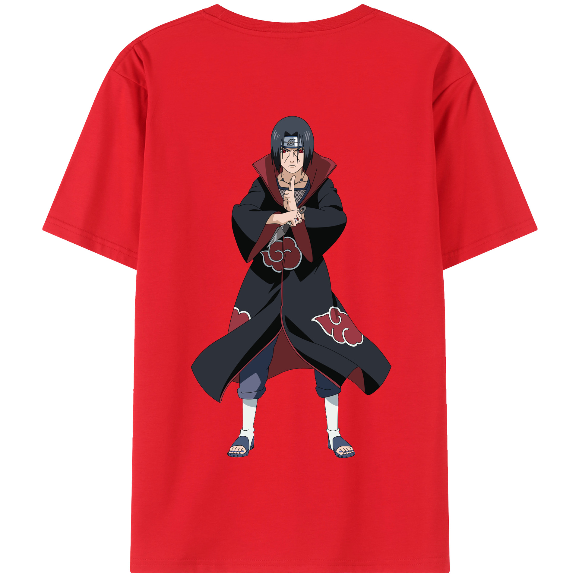 （画像用） NARUTO -ナルト- うちは イタチ Uchiha Itachi 綿100％半袖Tシャツ（背面プリント）