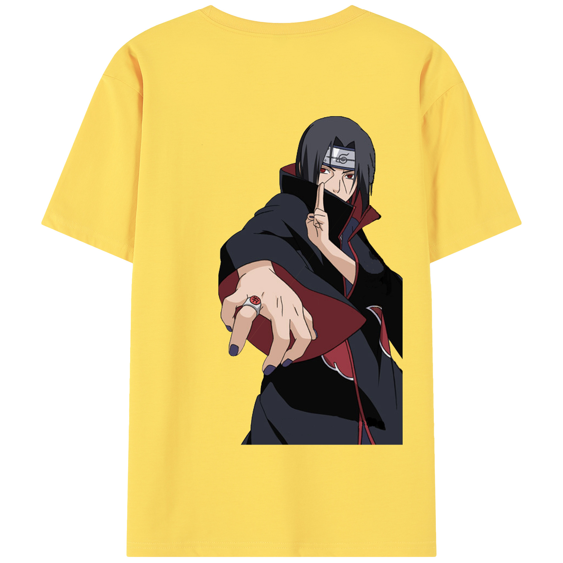 （画像用） NARUTO -ナルト- うちは イタチ Uchiha Itachi 綿100％半袖Tシャツ（背面プリント）