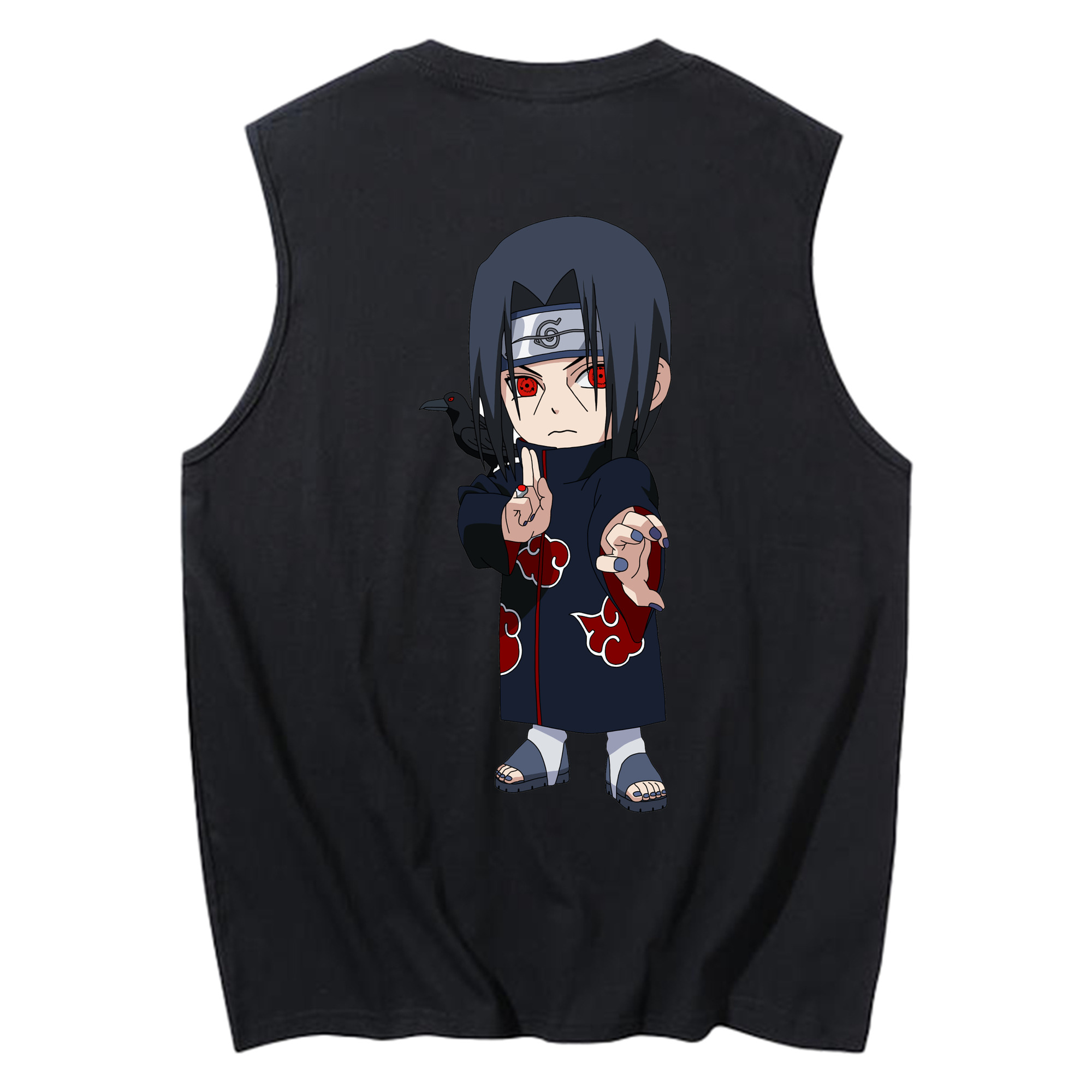 （画像用） NARUTO -ナルト- うちは イタチ Uchiha Itachi コットン100％タンクトップ（背面プリント）