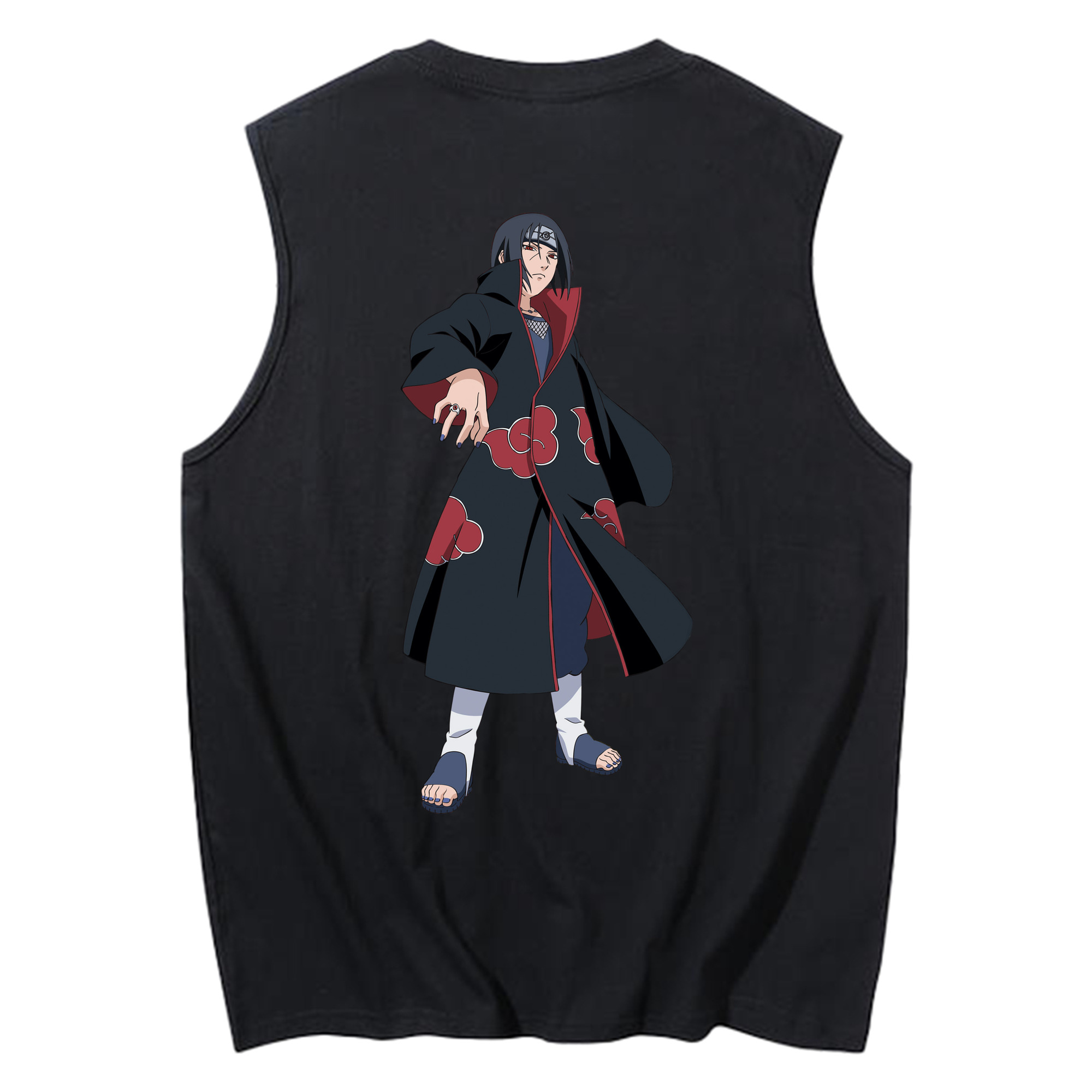 （画像用） NARUTO -ナルト- うちは イタチ Uchiha Itachi コットン100％タンクトップ（背面プリント）