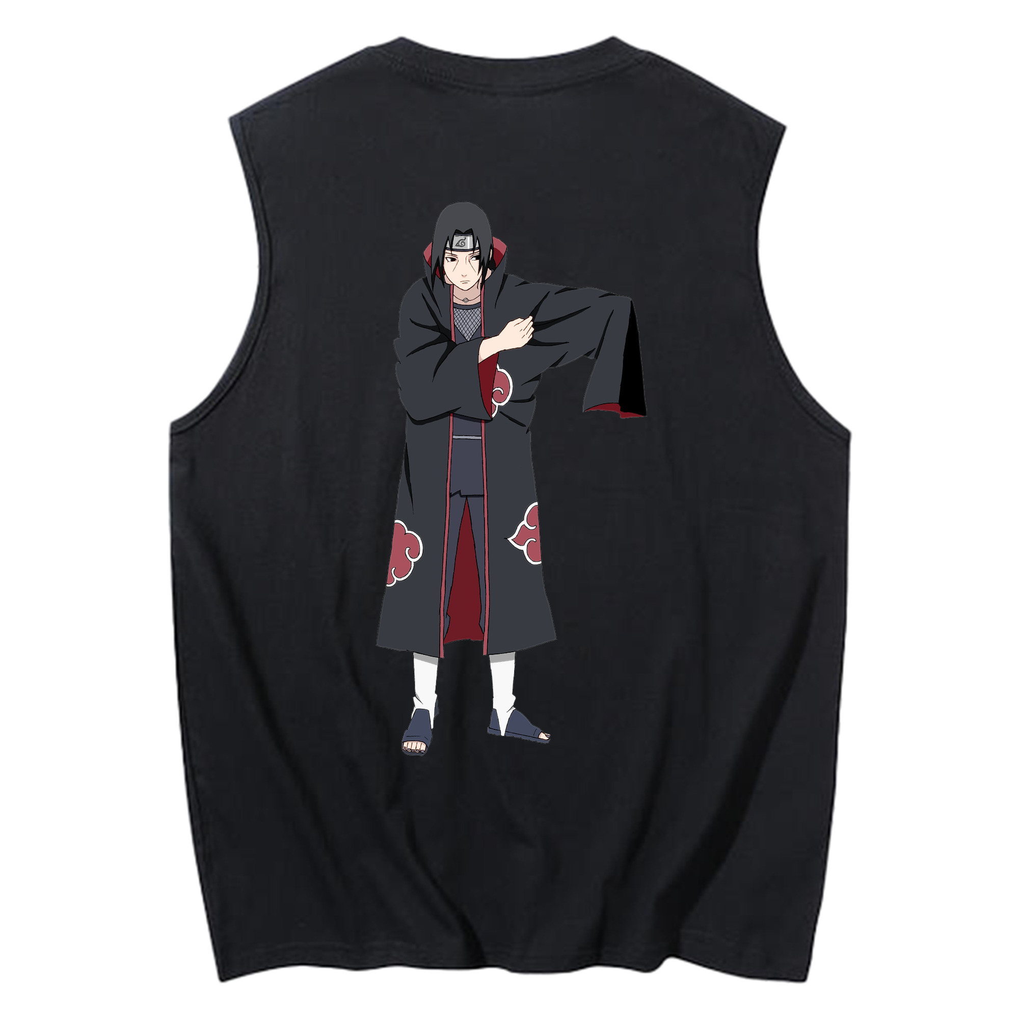 （画像用） NARUTO -ナルト- うちは イタチ Uchiha Itachi コットン100％タンクトップ（背面プリント）