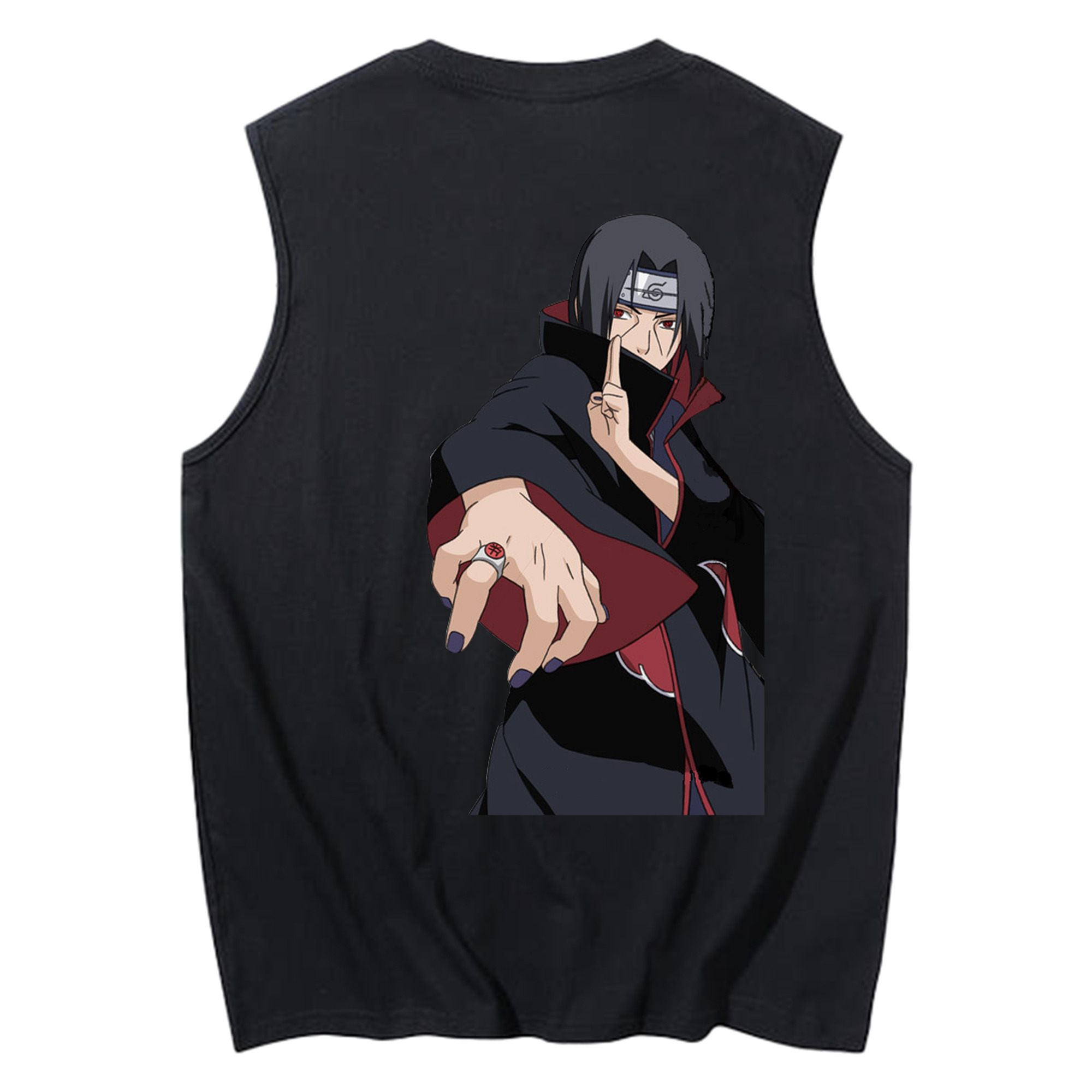 （画像用） NARUTO -ナルト- うちは イタチ Uchiha Itachi コットン100％タンクトップ（背面プリント）
