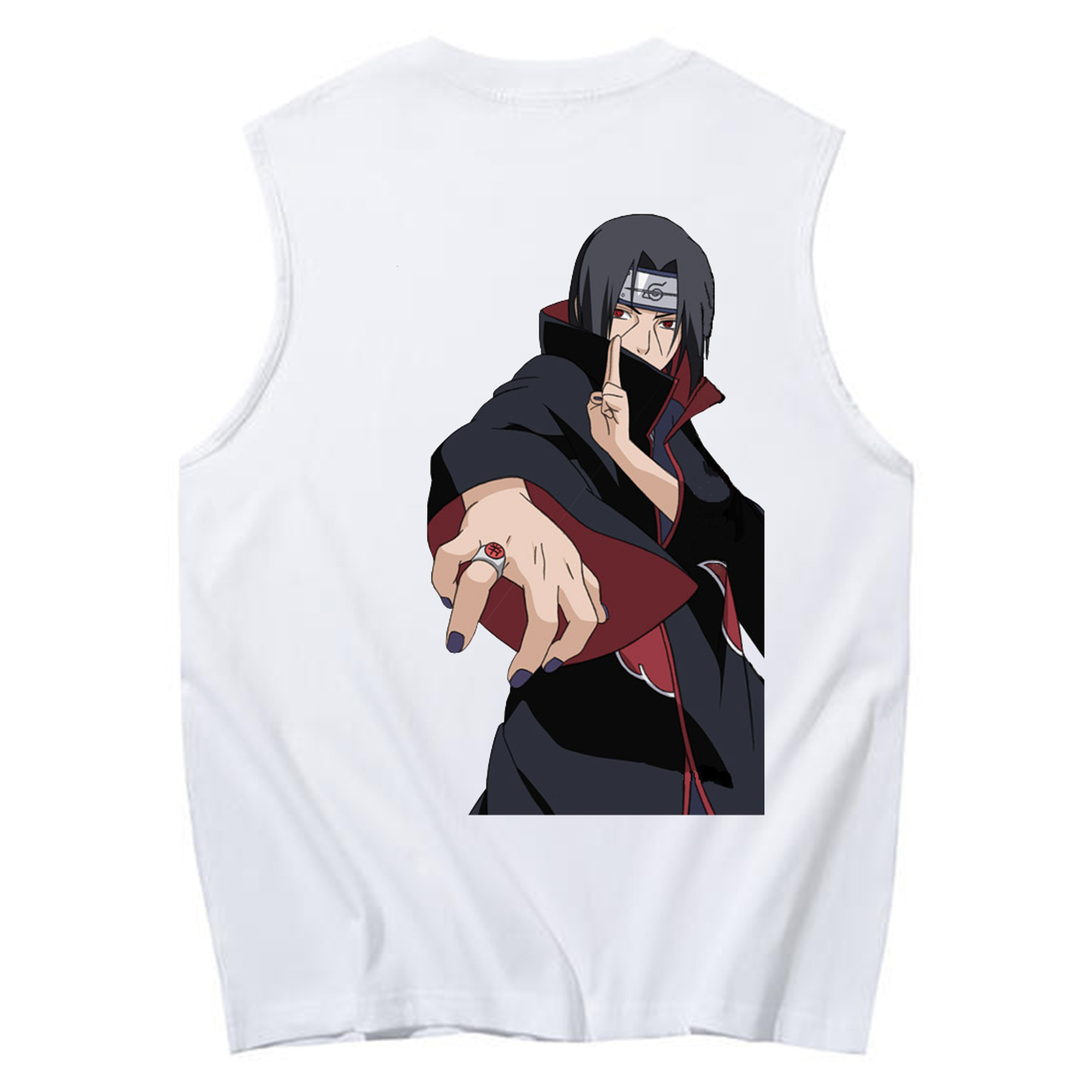（画像用） NARUTO -ナルト- うちは イタチ Uchiha Itachi コットン100％タンクトップ（背面プリント）