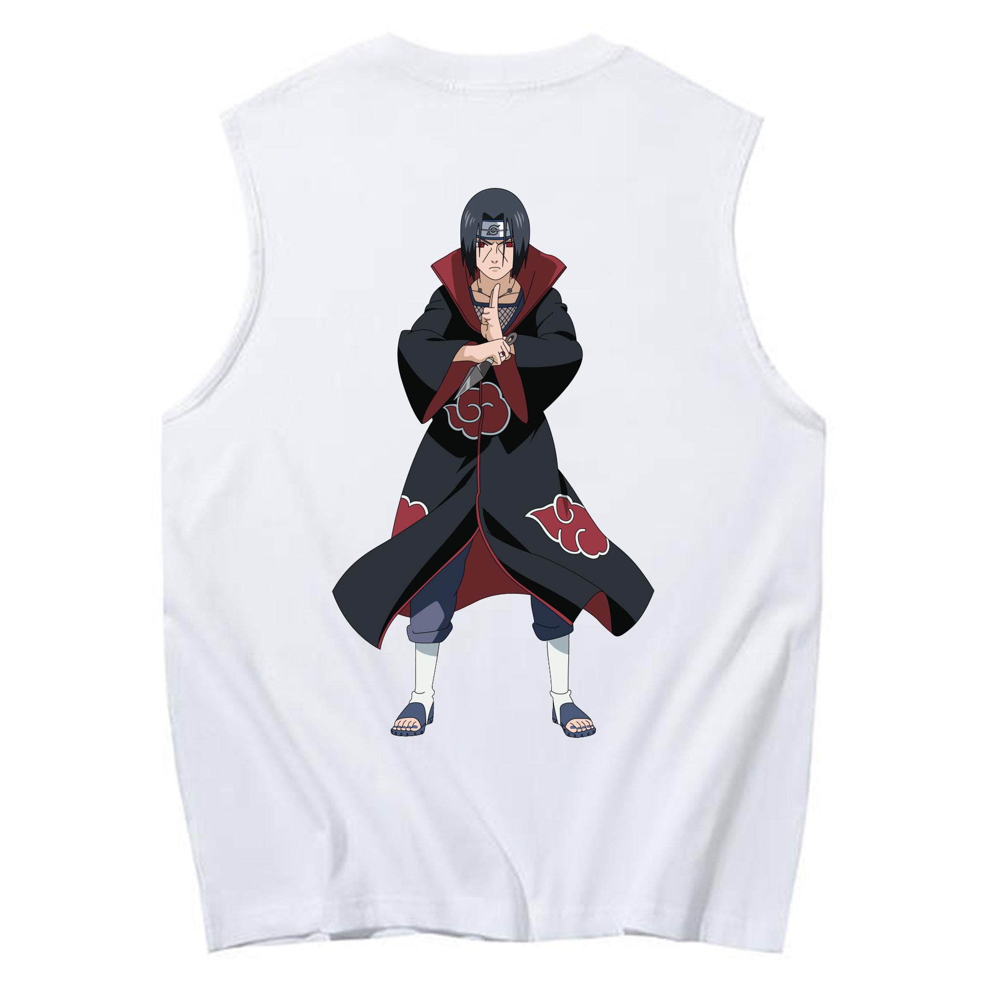 （画像用） NARUTO -ナルト- うちは イタチ Uchiha Itachi コットン100％タンクトップ（背面プリント）