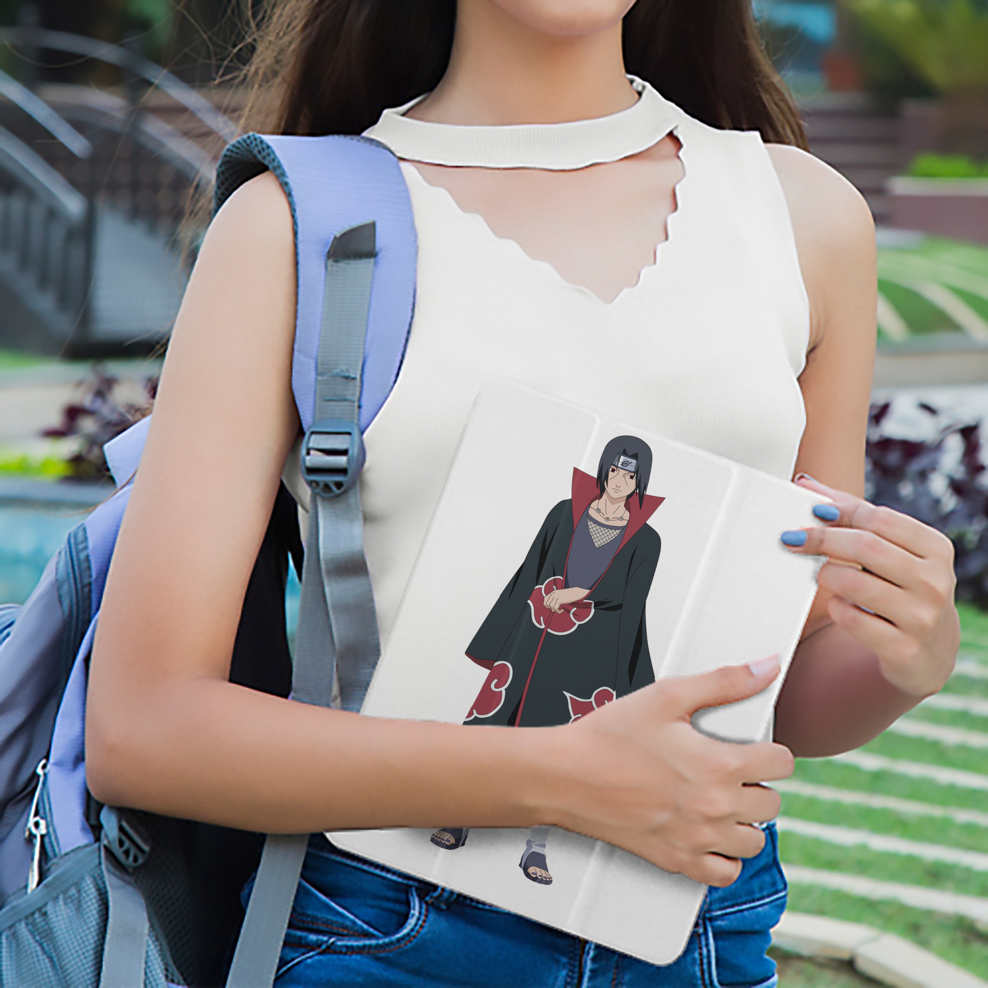 NARUTO -ナルト- うちは イタチ Uchiha Itachi IPad ケース ペン収納付き 三つ折りスタンド PUレザー×シリコン 対応機種9.5/10.5/10.9インチ
