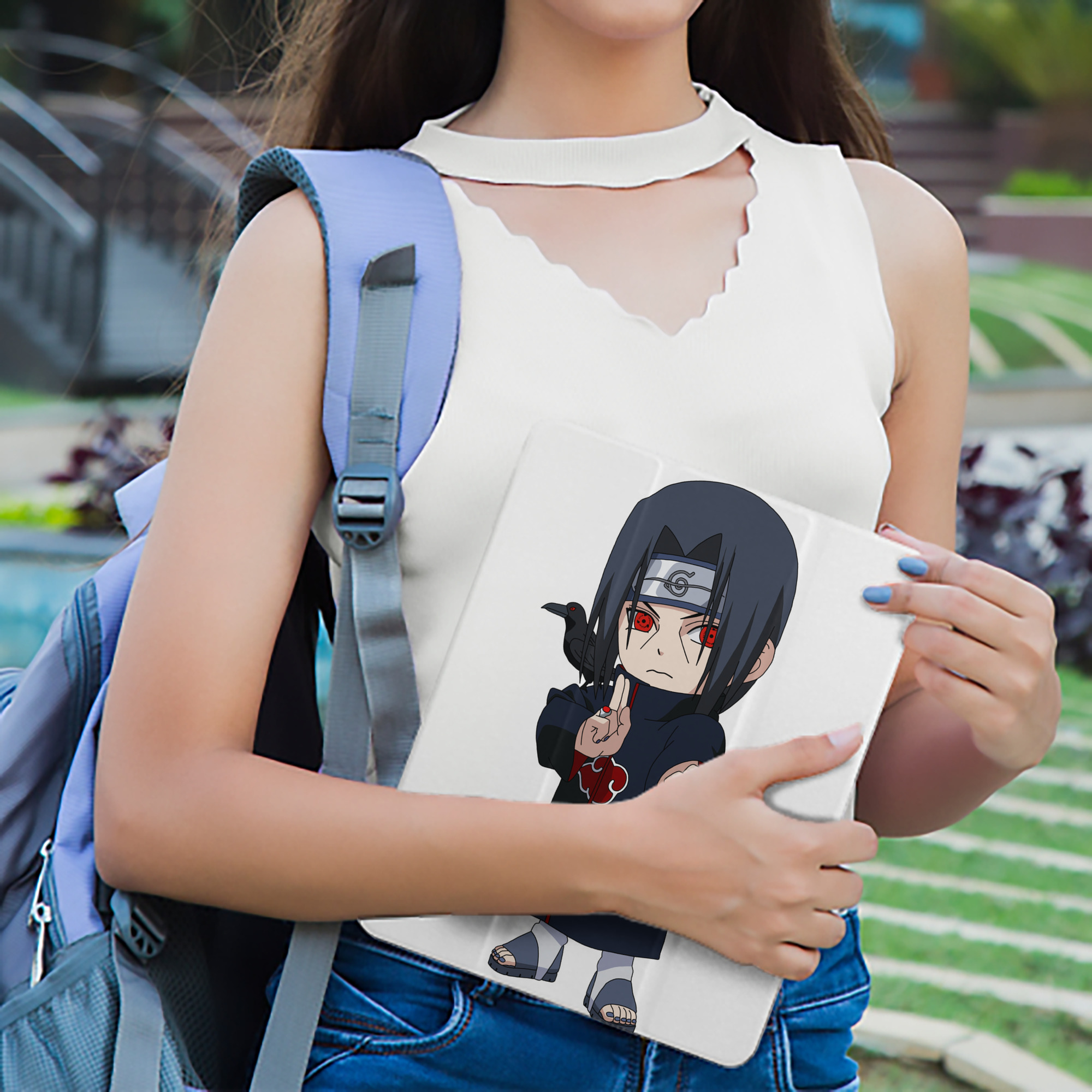NARUTO -ナルト- うちは イタチ Uchiha Itachi IPad ケース ペン収納付き 三つ折りスタンド PUレザー×シリコン 対応機種9.5/10.5/10.9インチ