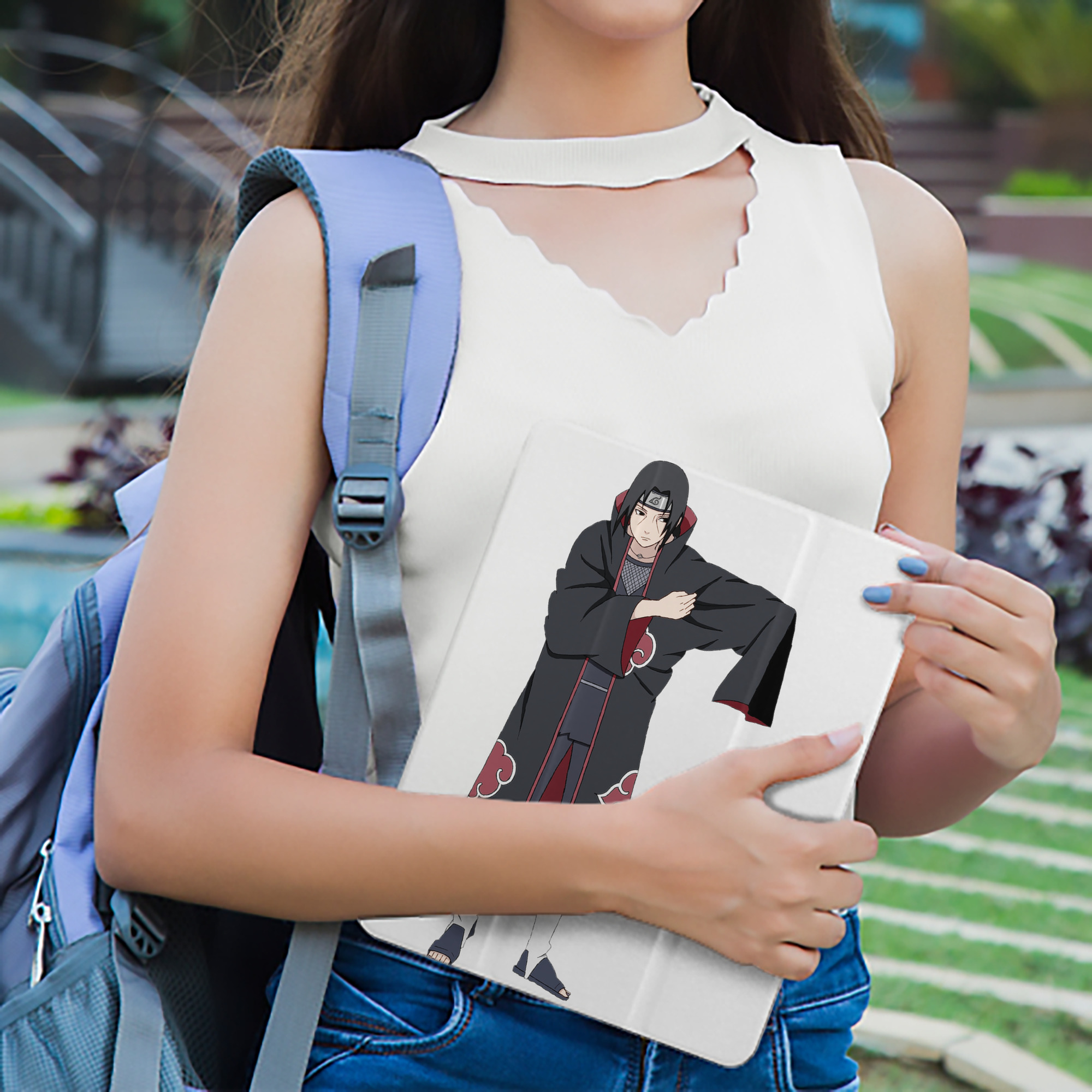 NARUTO -ナルト- うちは イタチ Uchiha Itachi IPad ケース ペン収納付き 三つ折りスタンド PUレザー×シリコン 対応機種9.5/10.5/10.9インチ