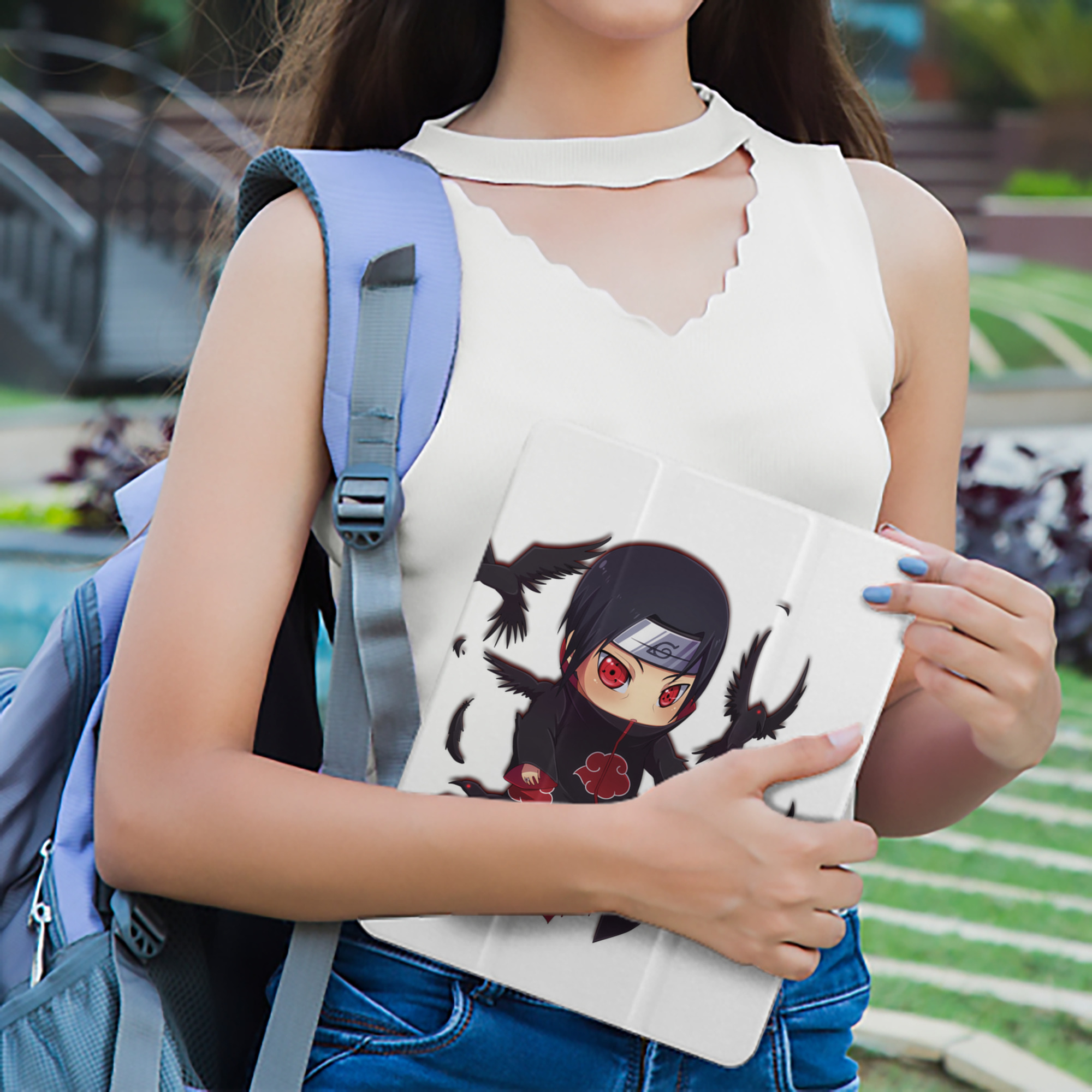 NARUTO -ナルト- うちは イタチ Uchiha Itachi IPad ケース ペン収納付き 三つ折りスタンド PUレザー×シリコン 対応機種9.5/10.5/10.9インチ