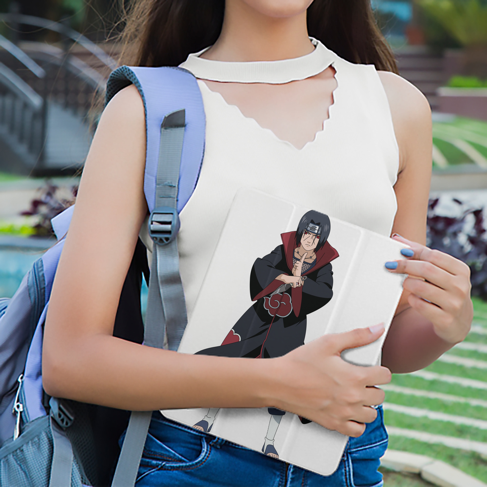 NARUTO -ナルト- うちは イタチ Uchiha Itachi IPad ケース ペン収納付き 三つ折りスタンド PUレザー×シリコン 対応機種9.5/10.5/10.9インチ