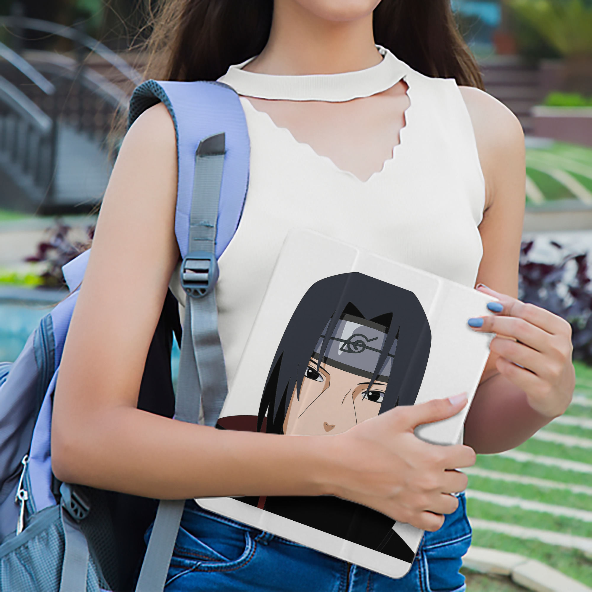 NARUTO -ナルト- うちは イタチ Uchiha Itachi IPad ケース ペン収納付き 三つ折りスタンド PUレザー×シリコン 対応機種9.5/10.5/10.9インチ