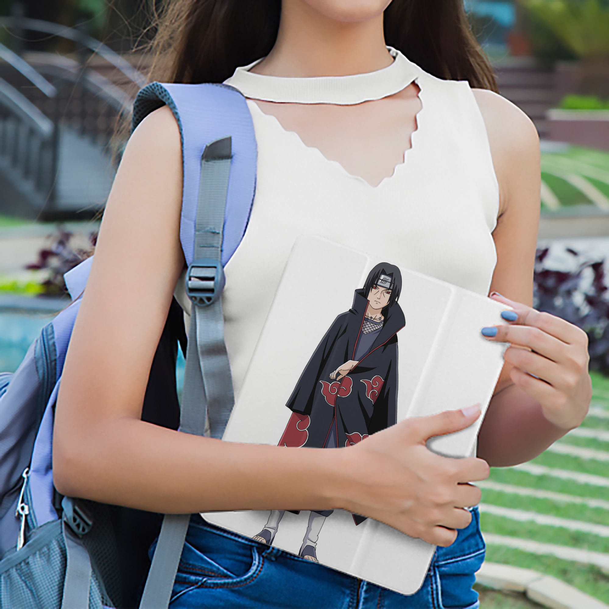 NARUTO -ナルト- うちは イタチ Uchiha Itachi IPad ケース ペン収納付き 三つ折りスタンド PUレザー×シリコン 対応機種9.5/10.5/10.9インチ