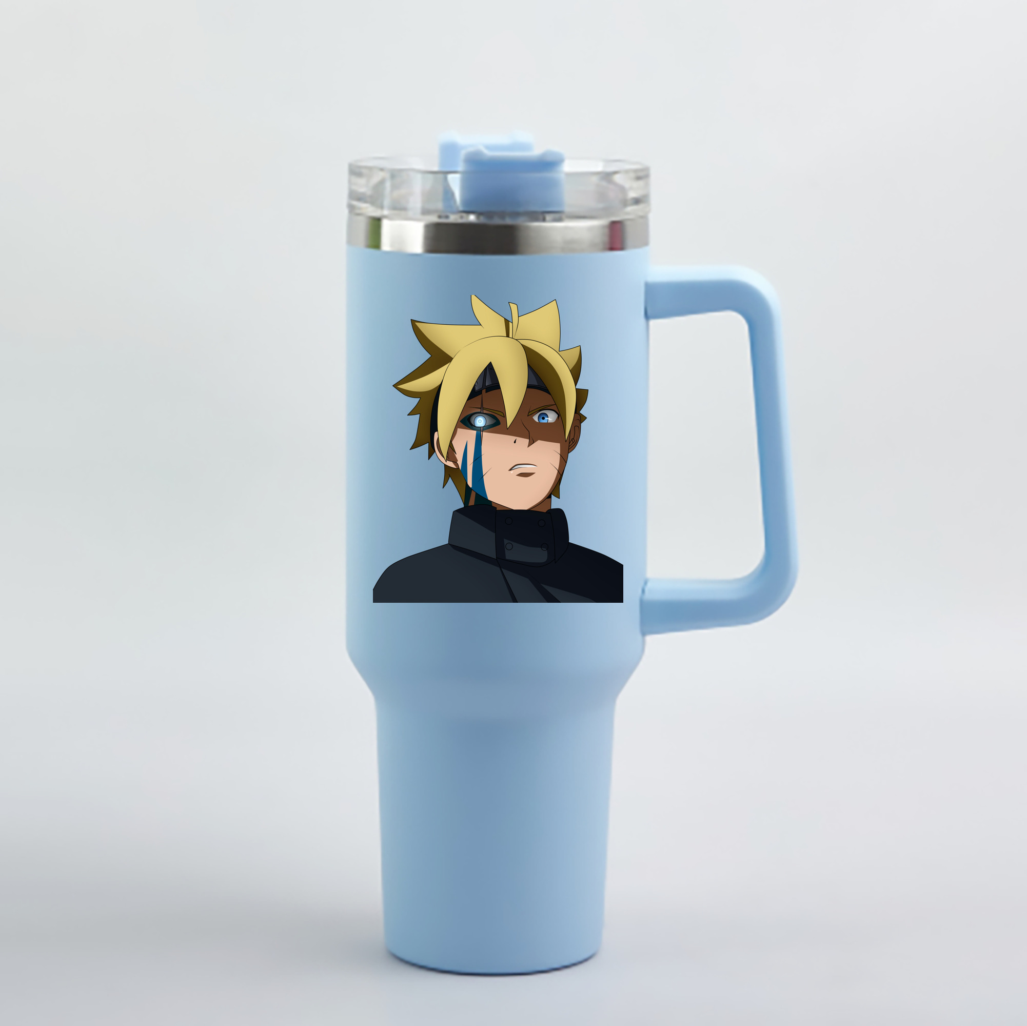 （画像用） NARUTO -ナルト- うずまき ボルト Uzumaki Boruto 1200mL車用タンブラー - クリスタルステッカー（プラスチックストロー付き）