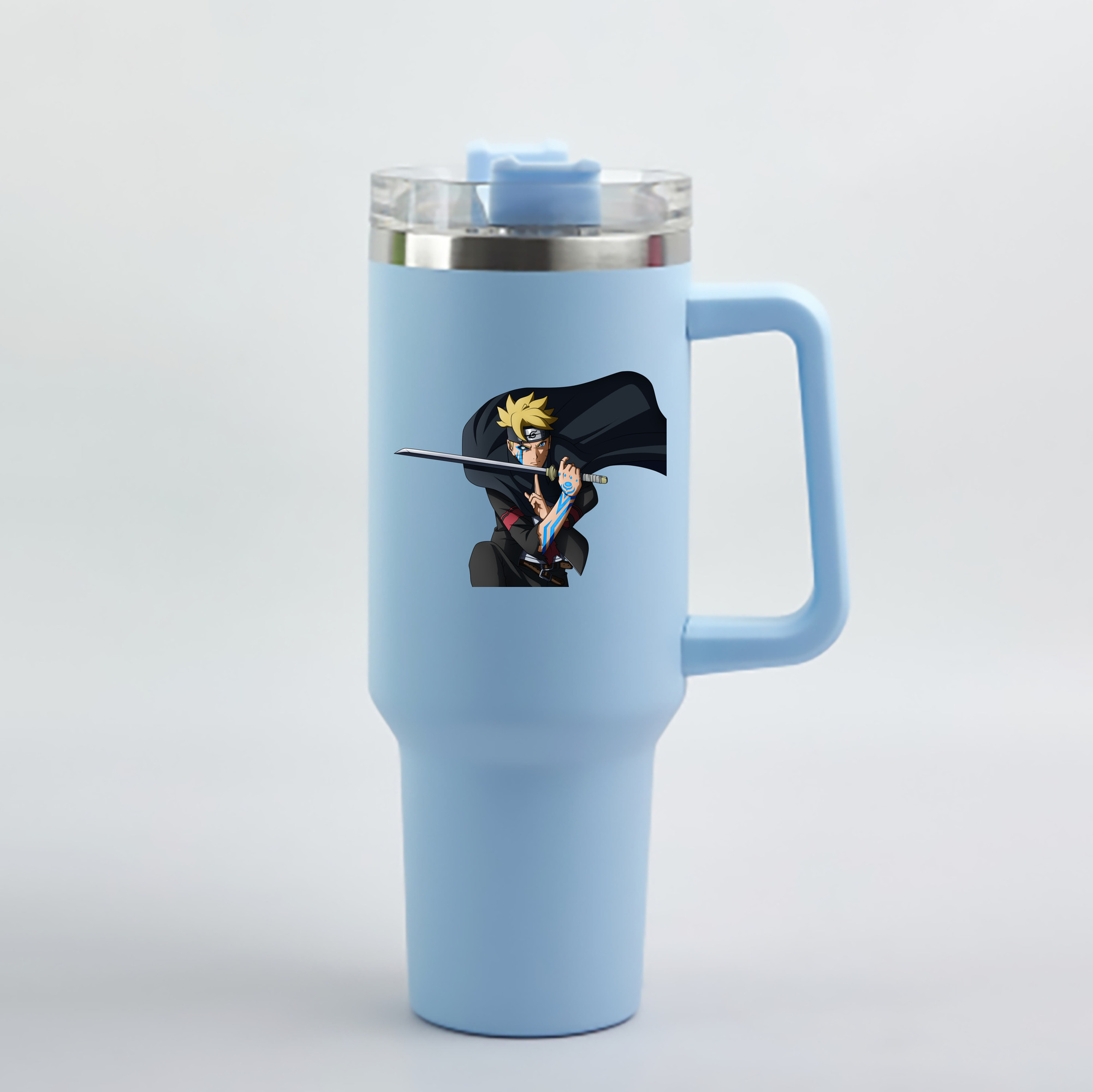 （画像用） NARUTO -ナルト- うずまき ボルト Uzumaki Boruto 1200mL車用タンブラー - クリスタルステッカー（プラスチックストロー付き）