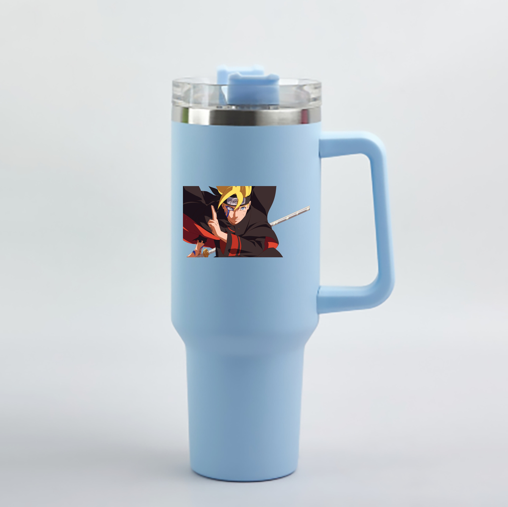 （画像用） NARUTO -ナルト- うずまき ボルト Uzumaki Boruto 1200mL車用タンブラー - クリスタルステッカー（プラスチックストロー付き）