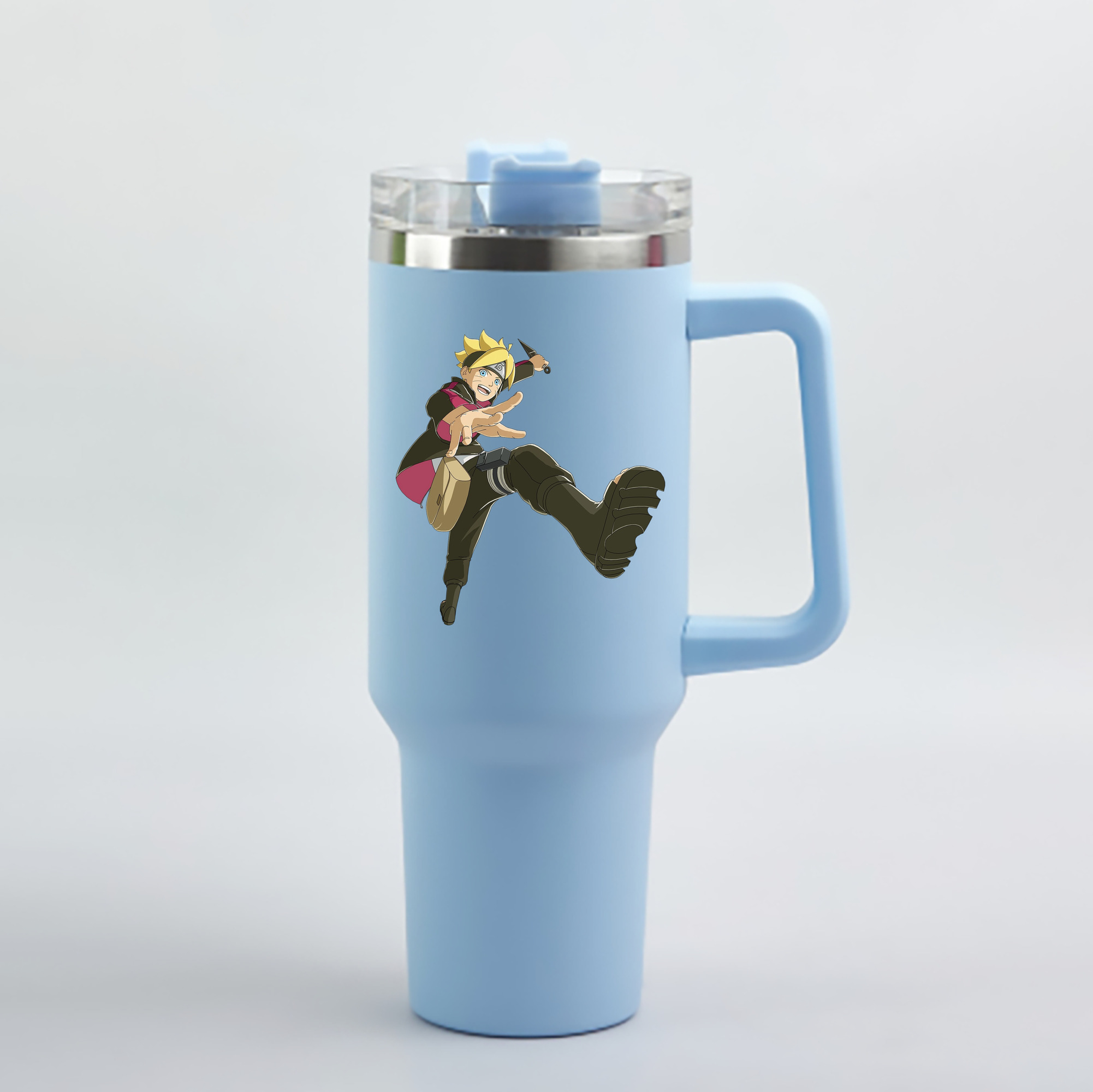 （画像用） NARUTO -ナルト- うずまき ボルト Uzumaki Boruto 1200mL車用タンブラー - クリスタルステッカー（プラスチックストロー付き）