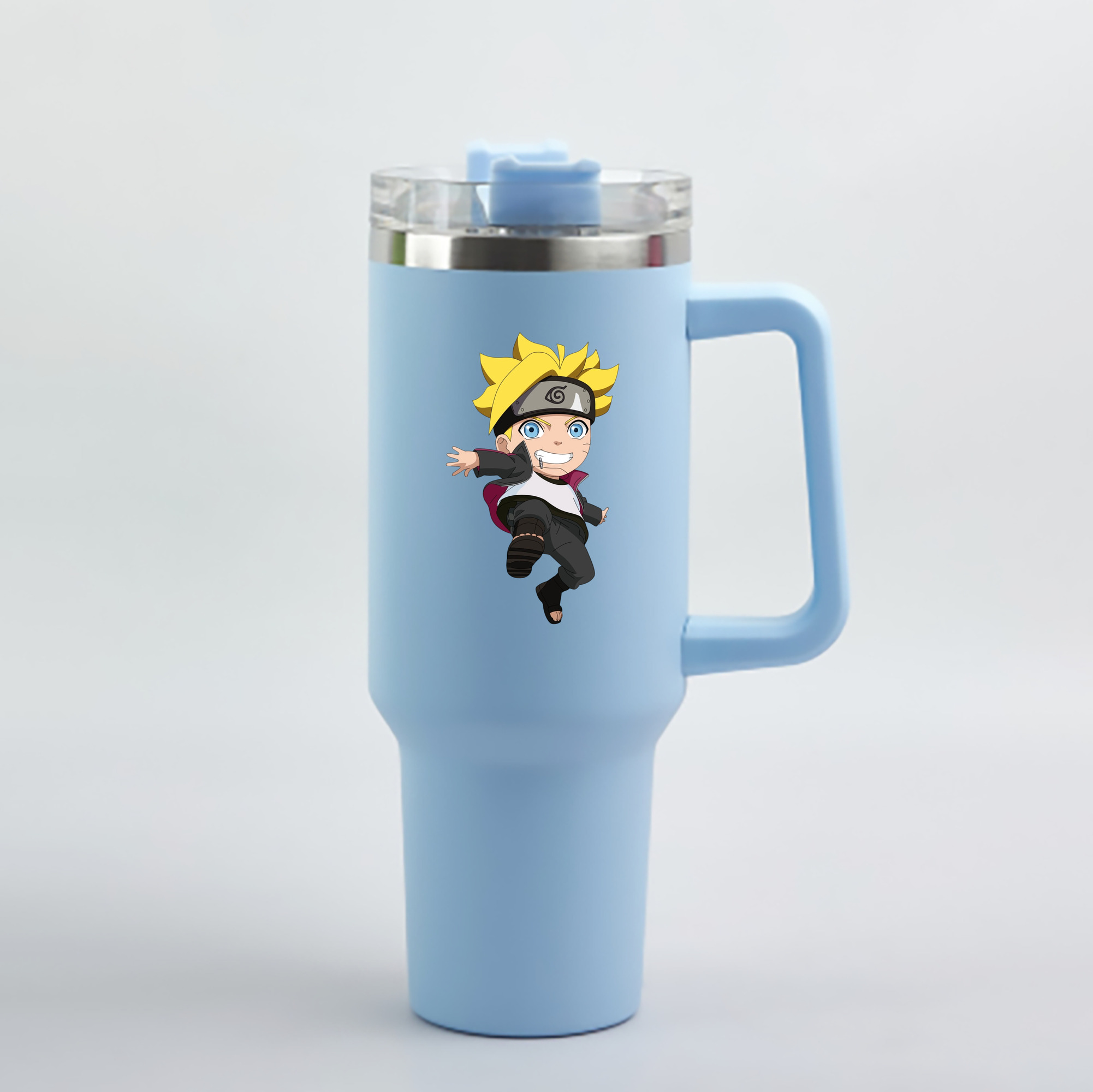 （画像用） NARUTO -ナルト- うずまき ボルト Uzumaki Boruto 1200mL車用タンブラー - クリスタルステッカー（プラスチックストロー付き）