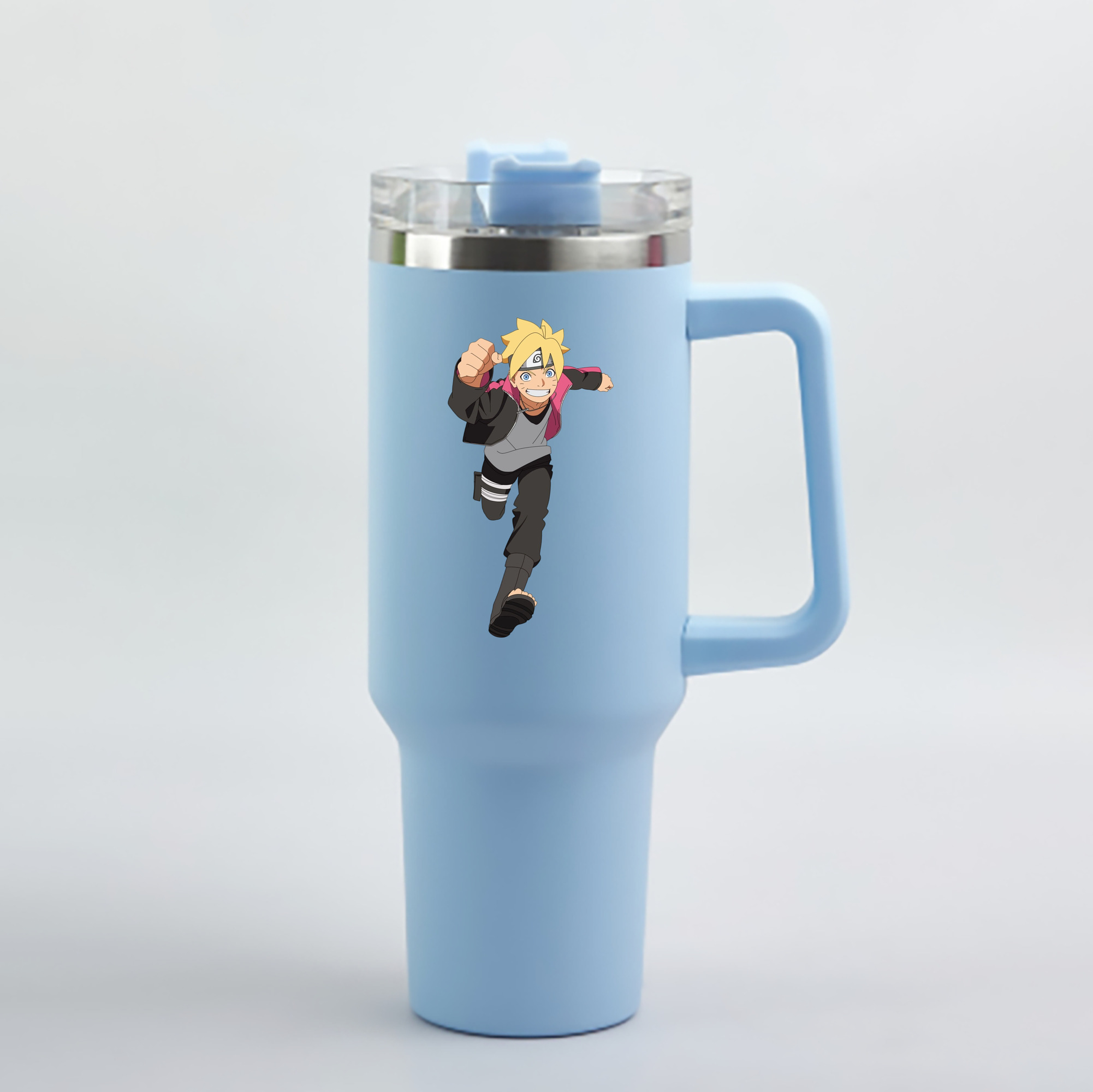 （画像用） NARUTO -ナルト- うずまき ボルト Uzumaki Boruto 1200mL車用タンブラー - クリスタルステッカー（プラスチックストロー付き）
