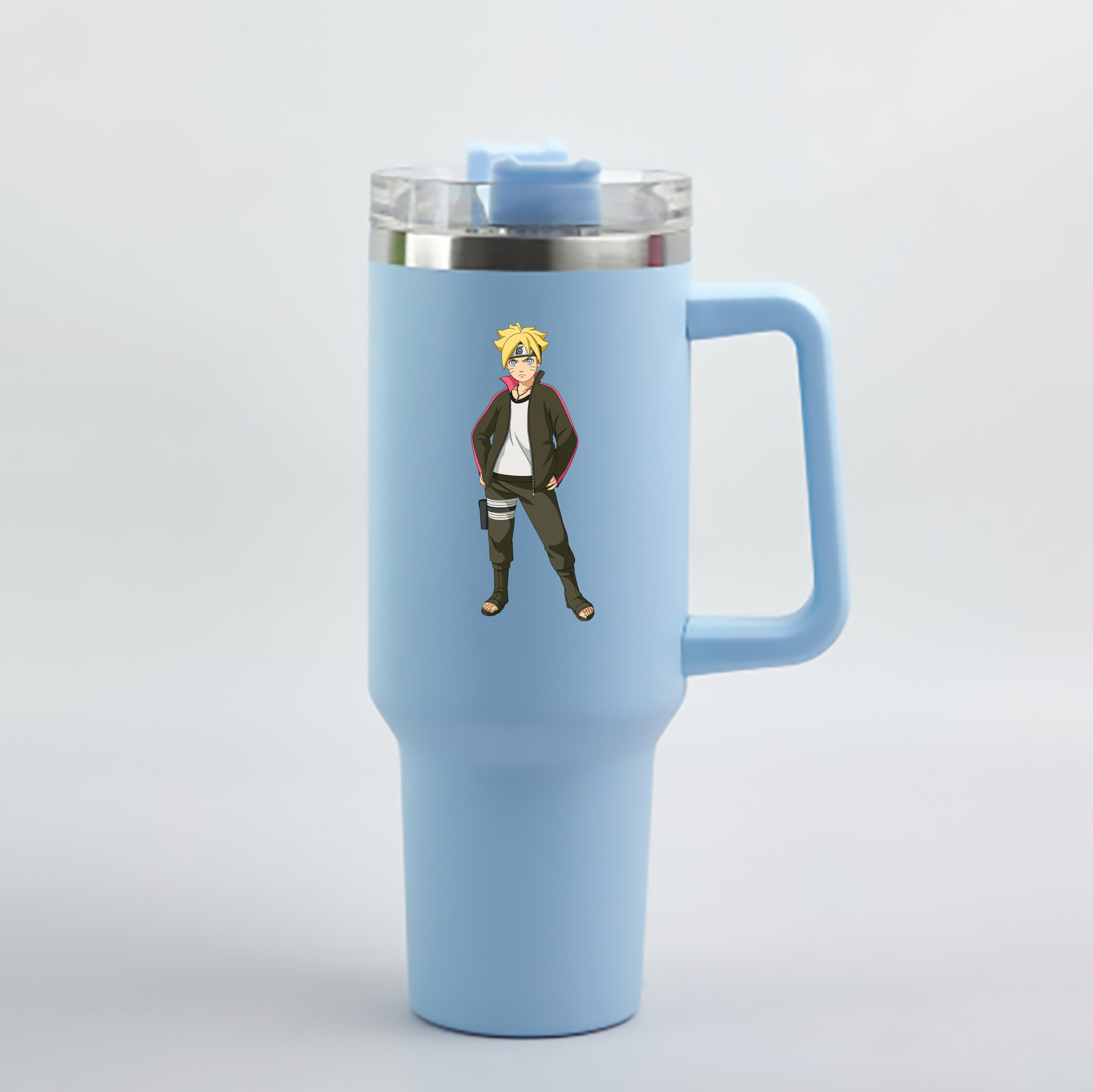 （画像用） NARUTO -ナルト- うずまき ボルト Uzumaki Boruto 1200mL車用タンブラー - クリスタルステッカー（プラスチックストロー付き）