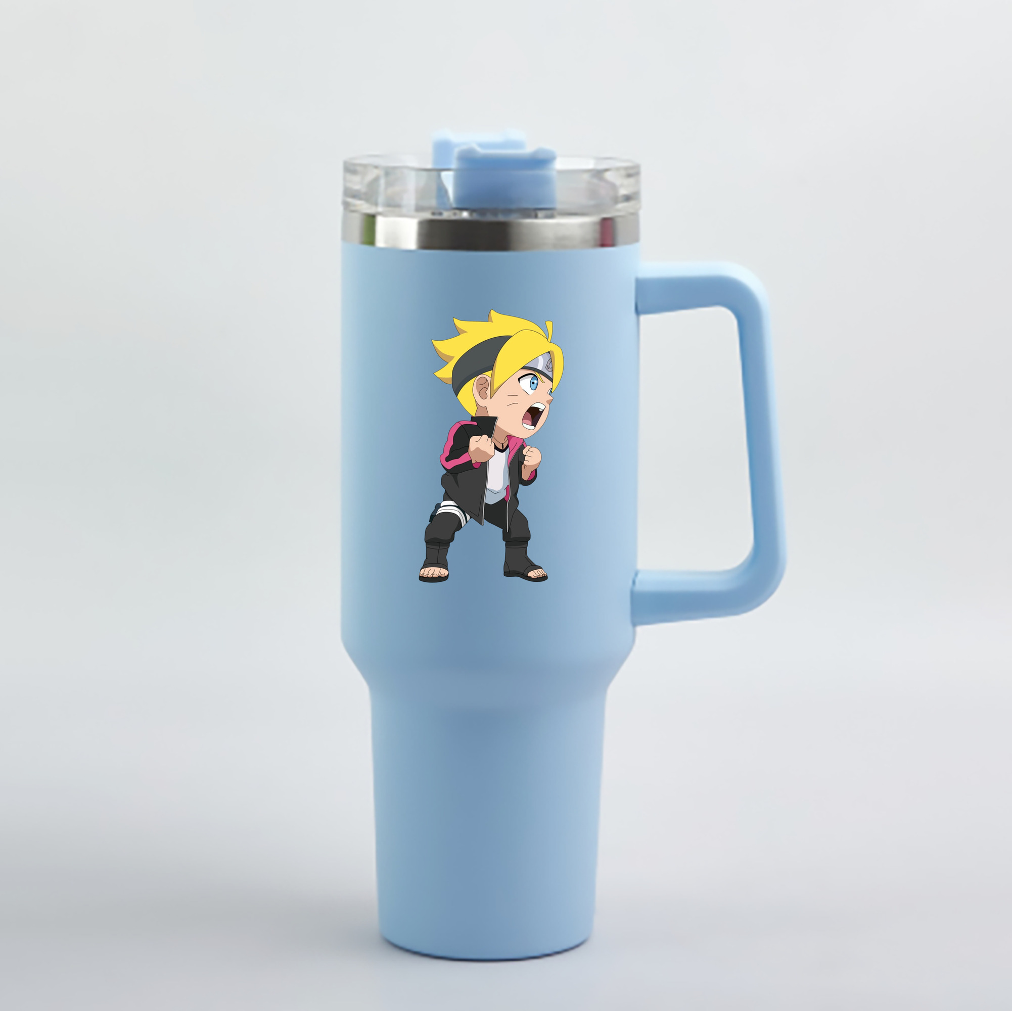 （画像用） NARUTO -ナルト- うずまき ボルト Uzumaki Boruto 1200mL車用タンブラー - クリスタルステッカー（プラスチックストロー付き）