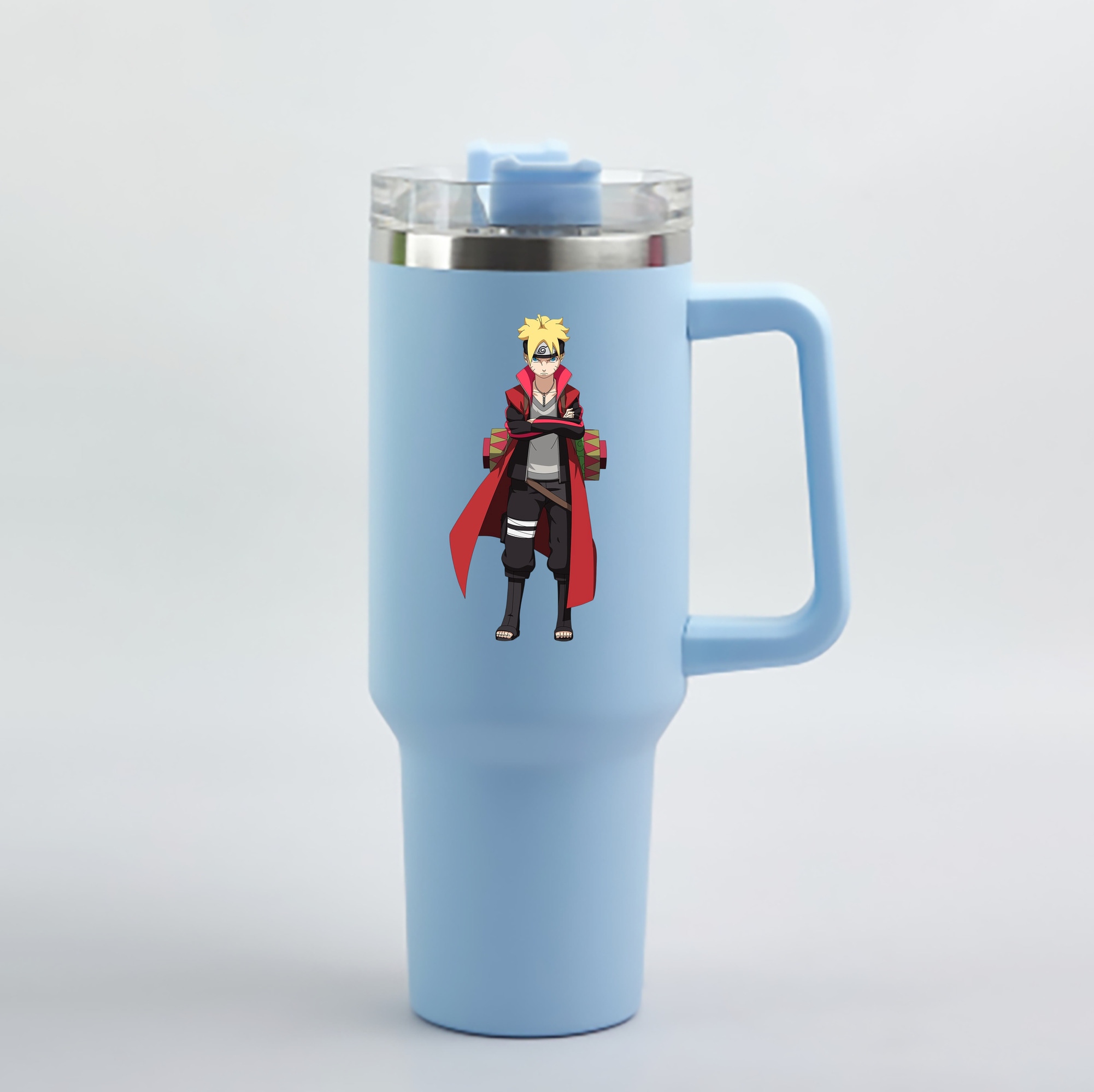 （画像用） NARUTO -ナルト- うずまき ボルト Uzumaki Boruto 1200mL車用タンブラー - クリスタルステッカー（プラスチックストロー付き）
